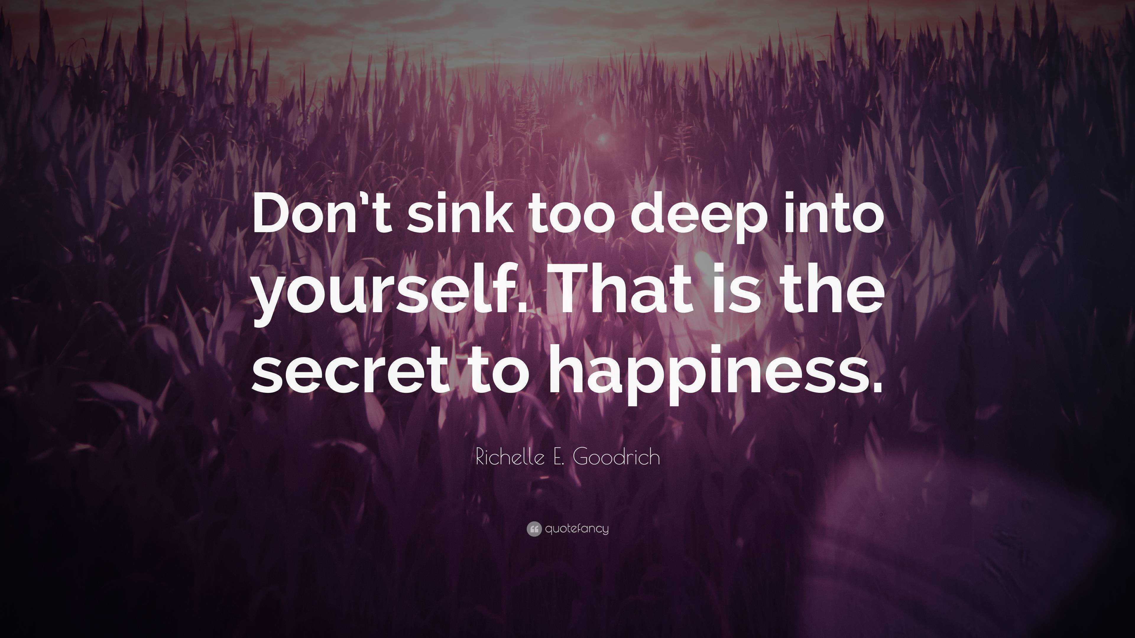 Richelle E. Goodrich Quote: “Don’t Sink Too Deep Into Yourself. That Is ...