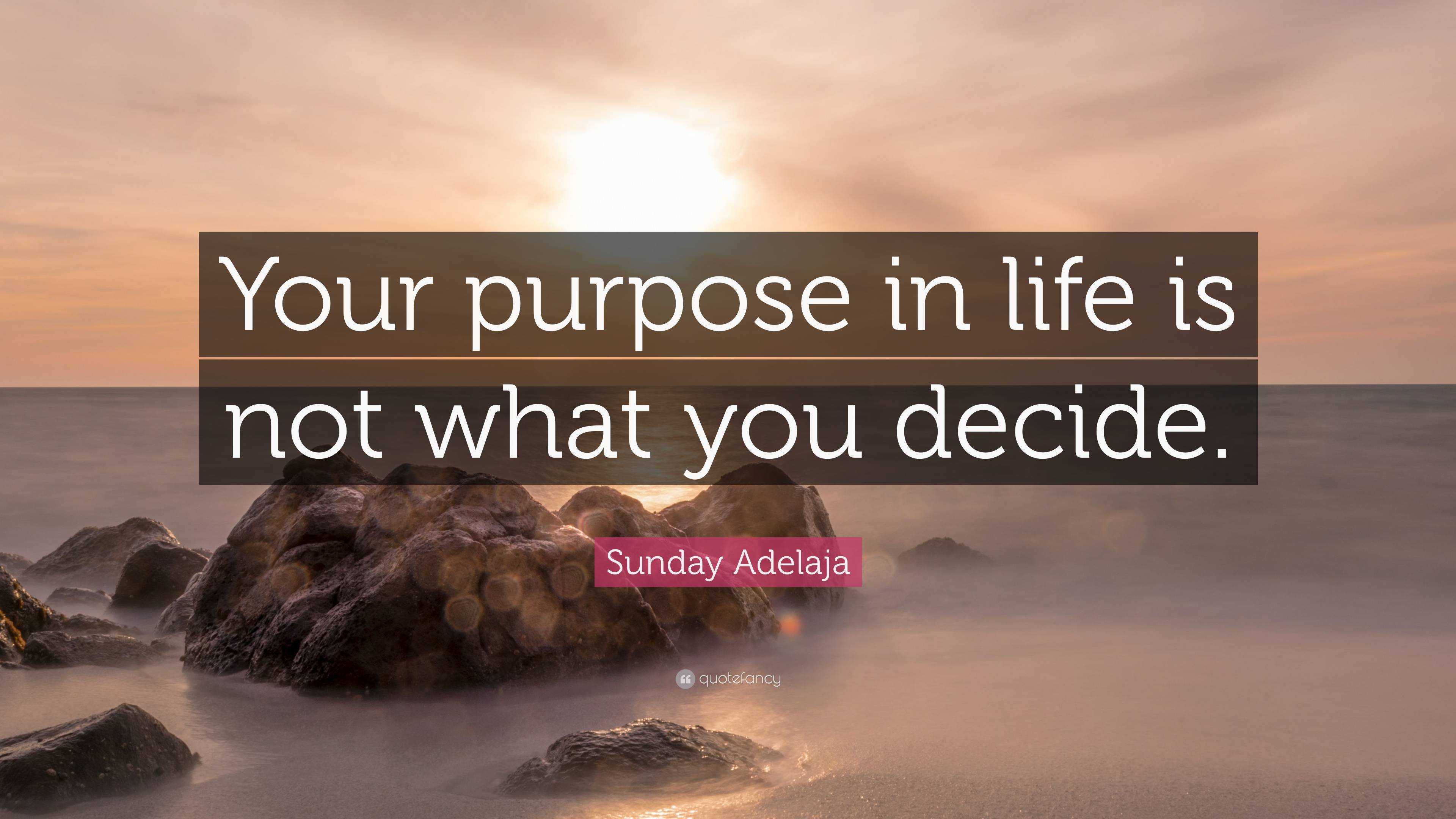 Sunday Adelaja Quote: “Your purpose in life is not what you decide.”