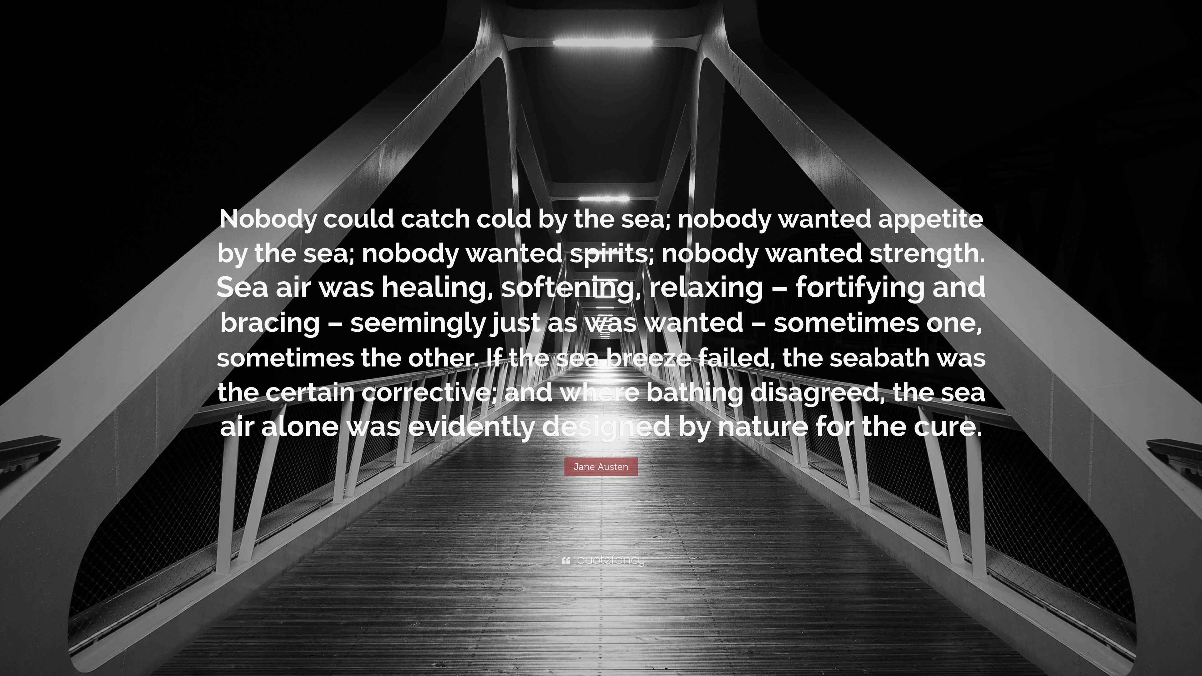 Jane Austen Quote “Nobody could catch cold by the sea; nobody wanted