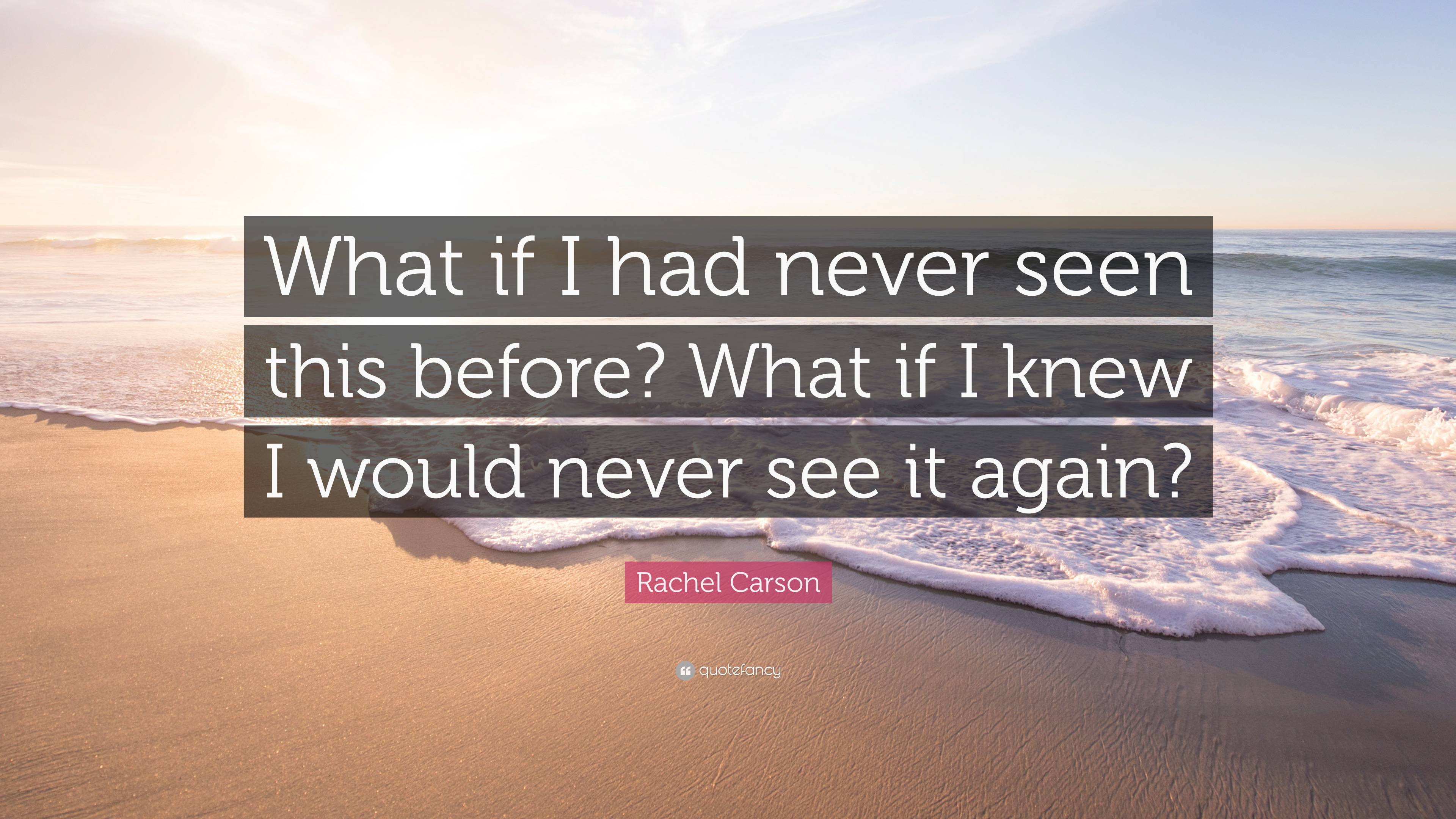 Rachel Carson Quote: “What if I had never seen this before? What if I ...