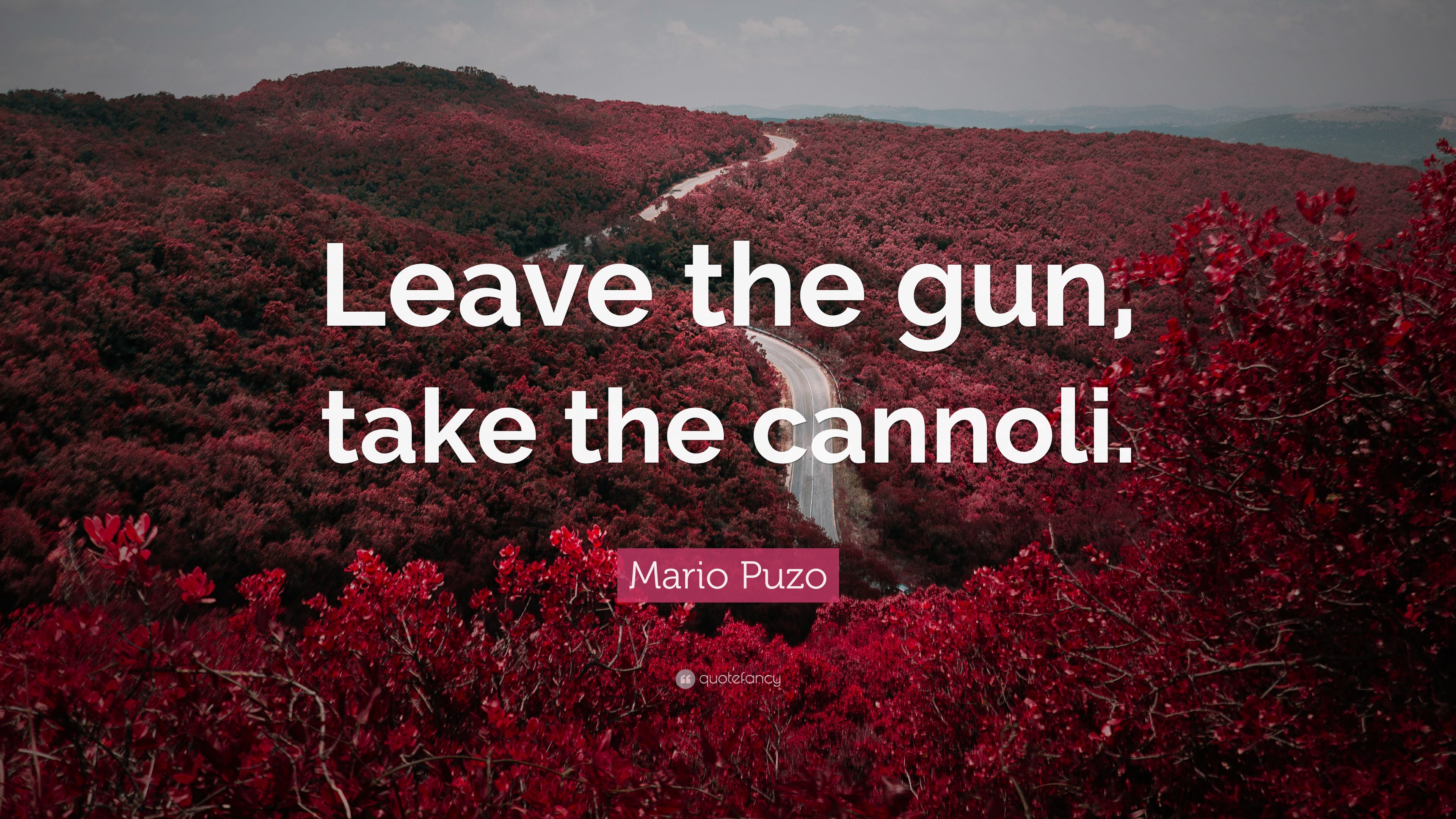 Mario Puzo Quote: “Leave the gun, take the cannoli.”