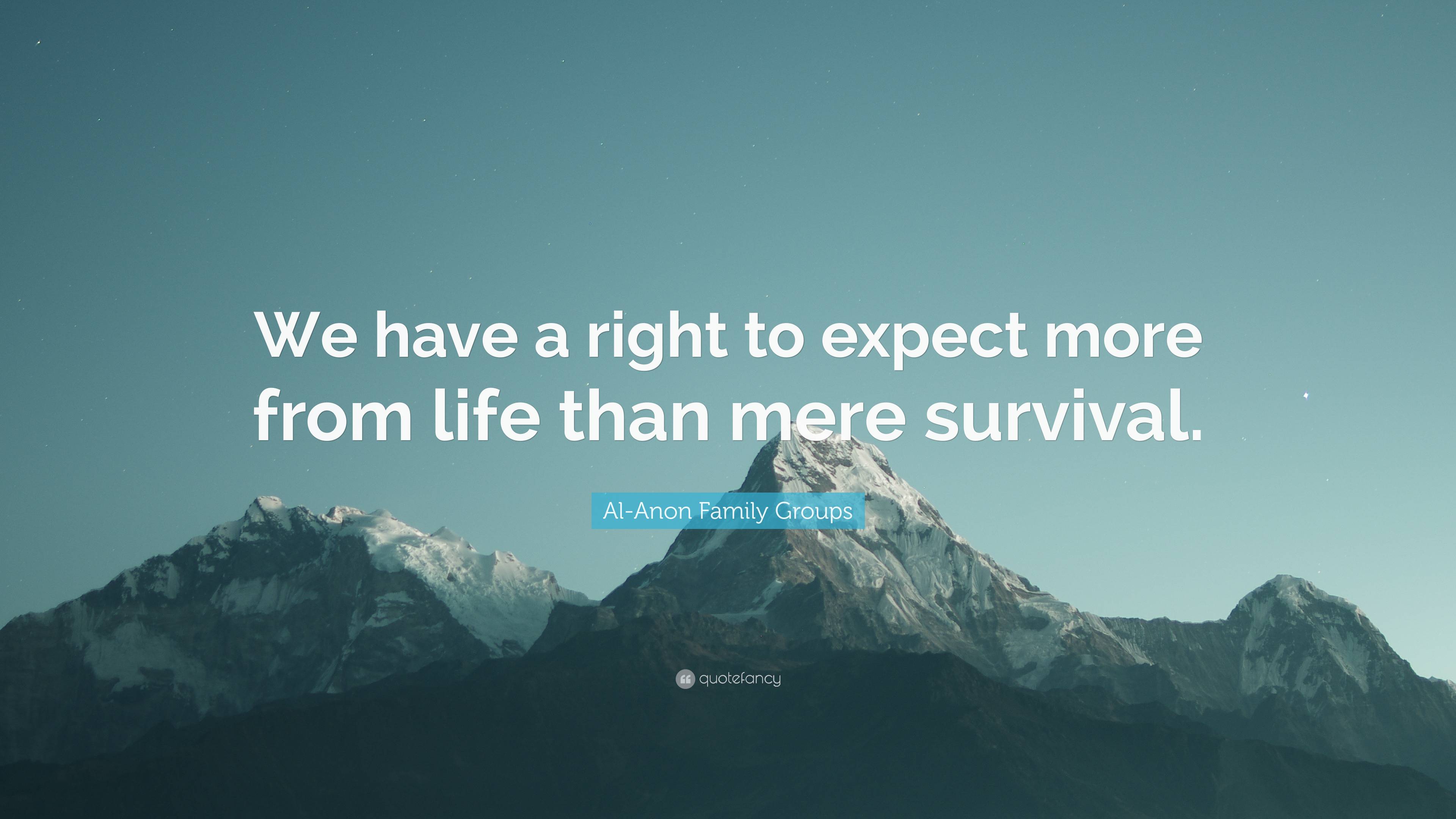 AlAnon Family Groups Quote “We have a right to expect more from life