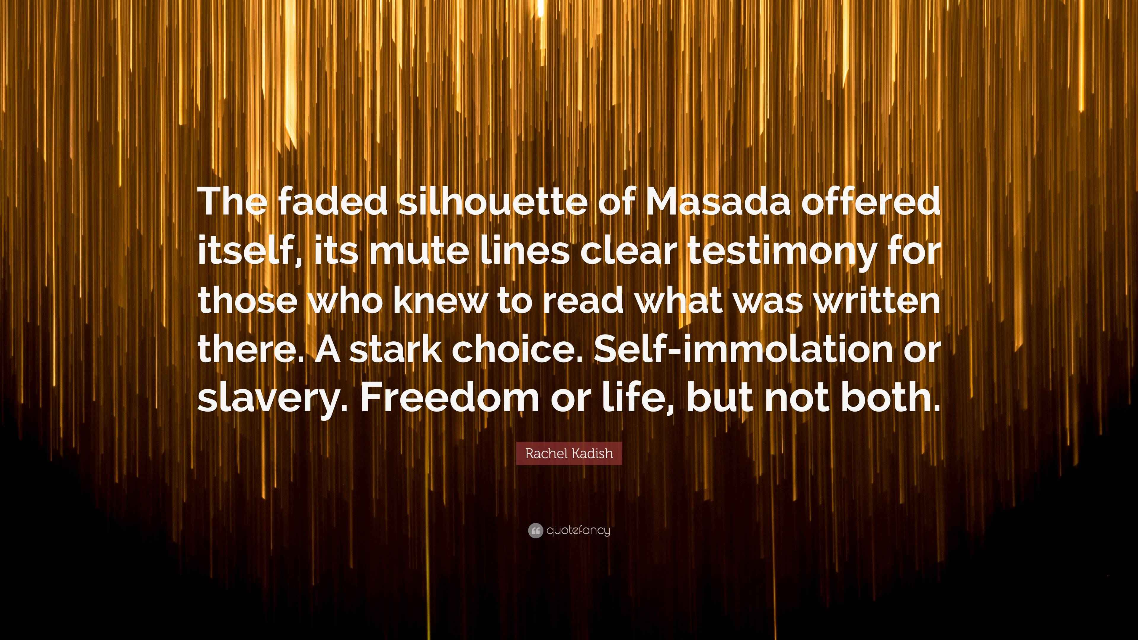 Rachel Kadish Quote “The faded silhouette of Masada offered itself