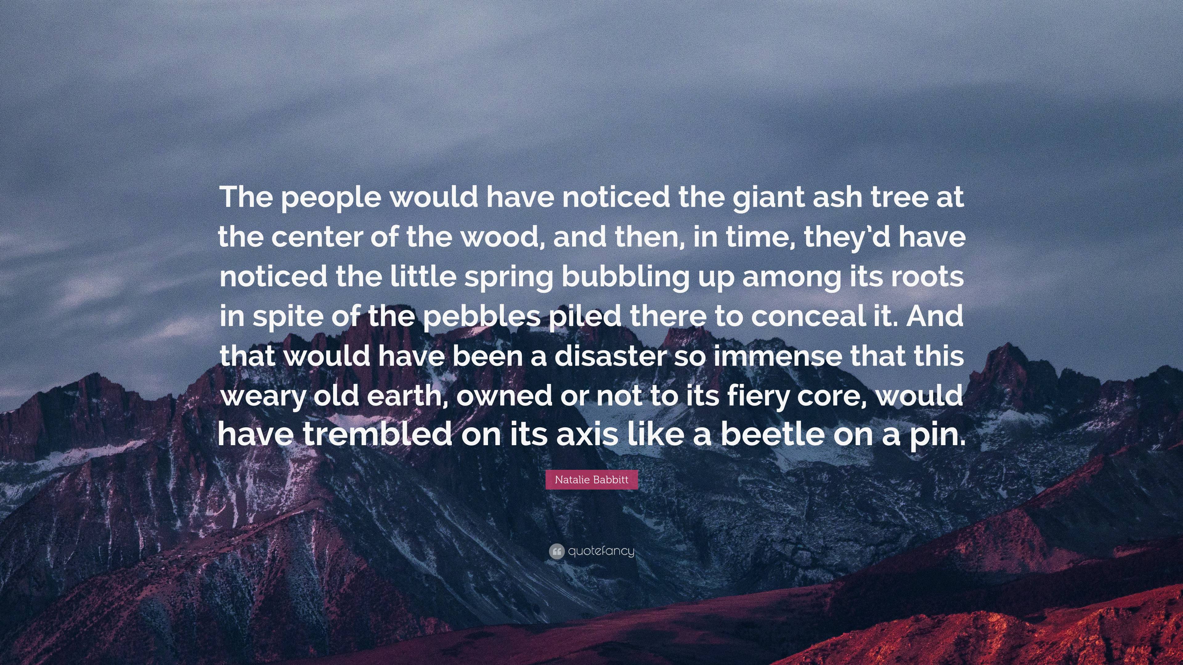 Natalie Babbitt Quote: “The people would have noticed the giant ash ...