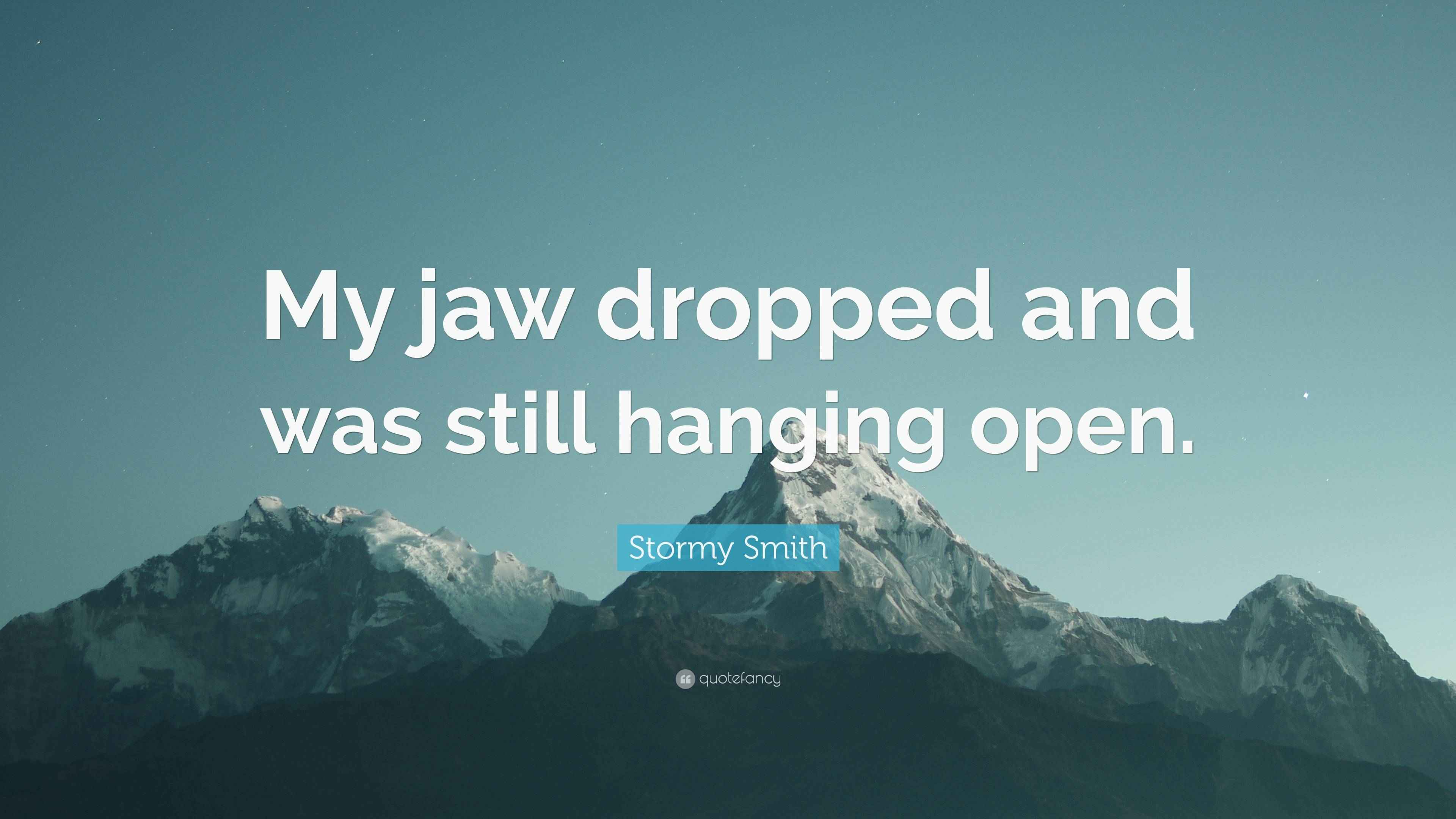 Stormy Smith Quote “My jaw dropped and was still hanging open.”