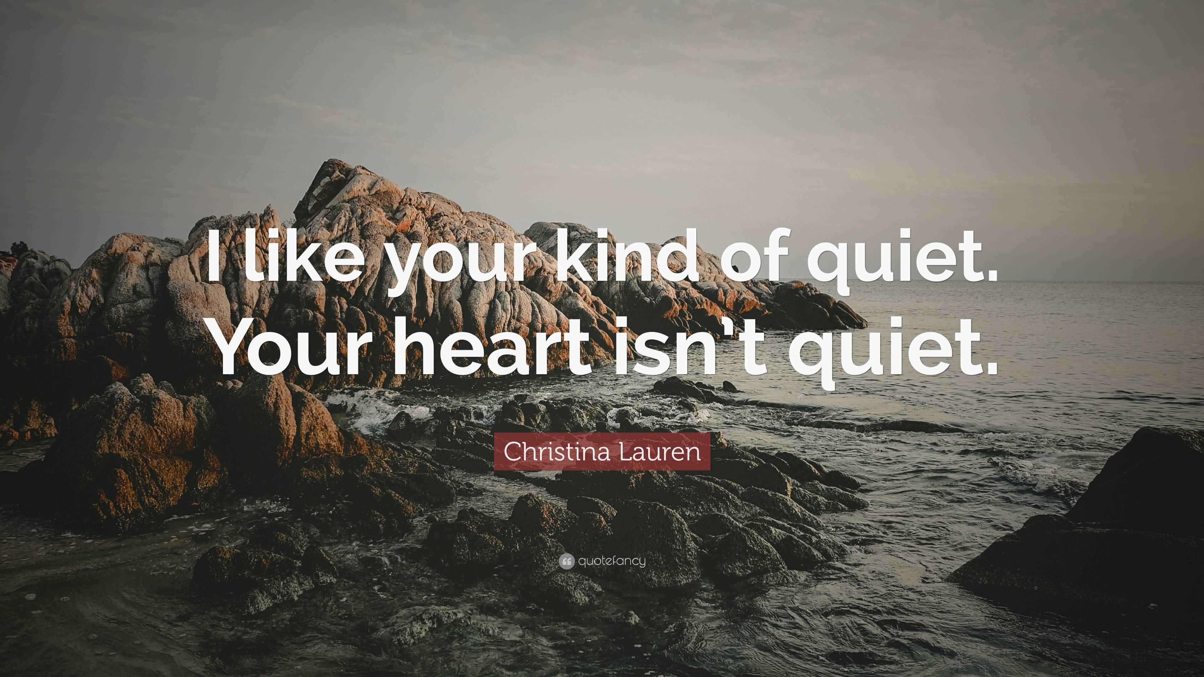 A quote graphic highlighting the appeal of quiet love, with text about a heart that isn’t loud but deeply felt