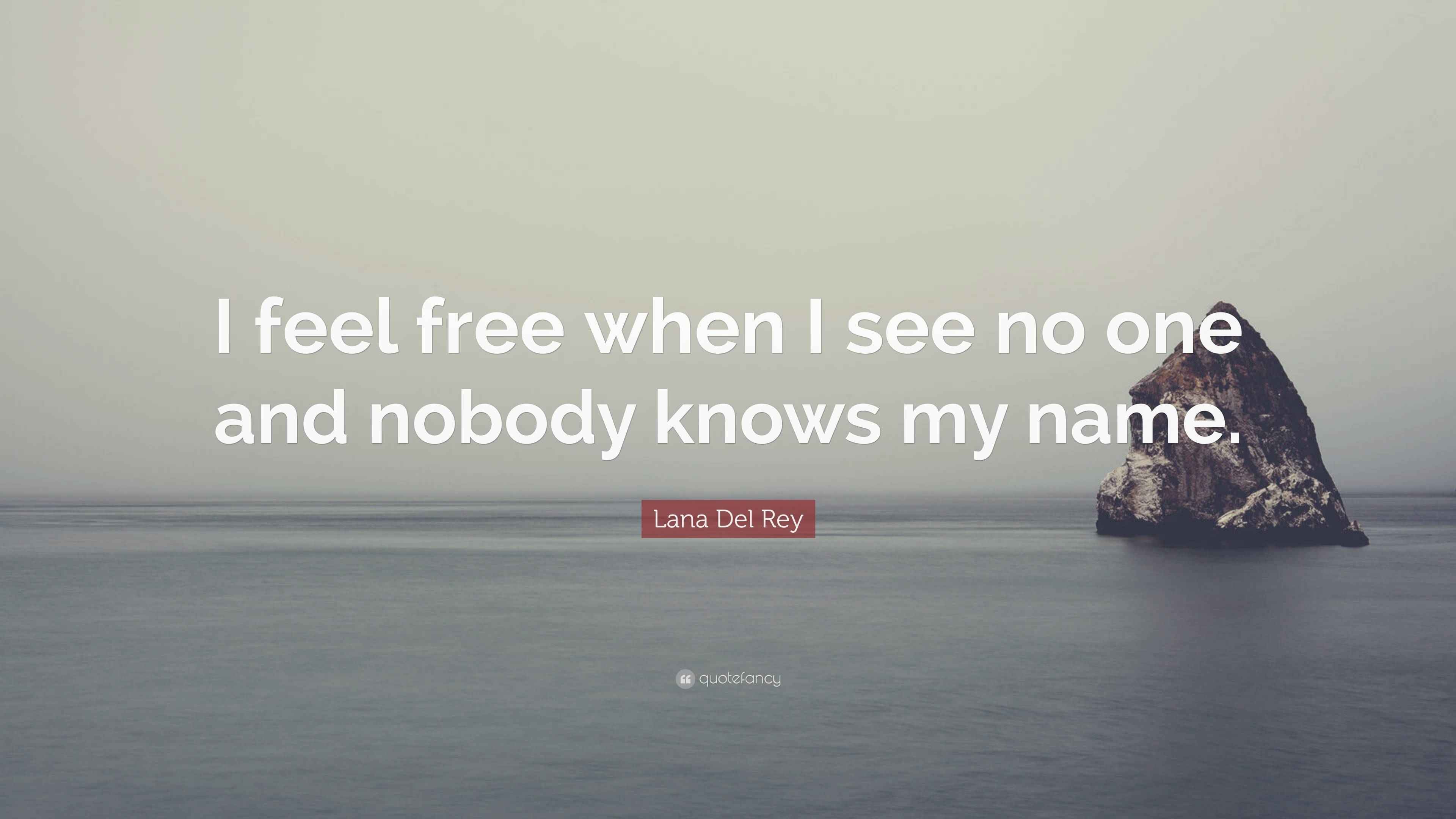 Lana Del Rey Quote: “I feel free when I see no one and nobody knows my