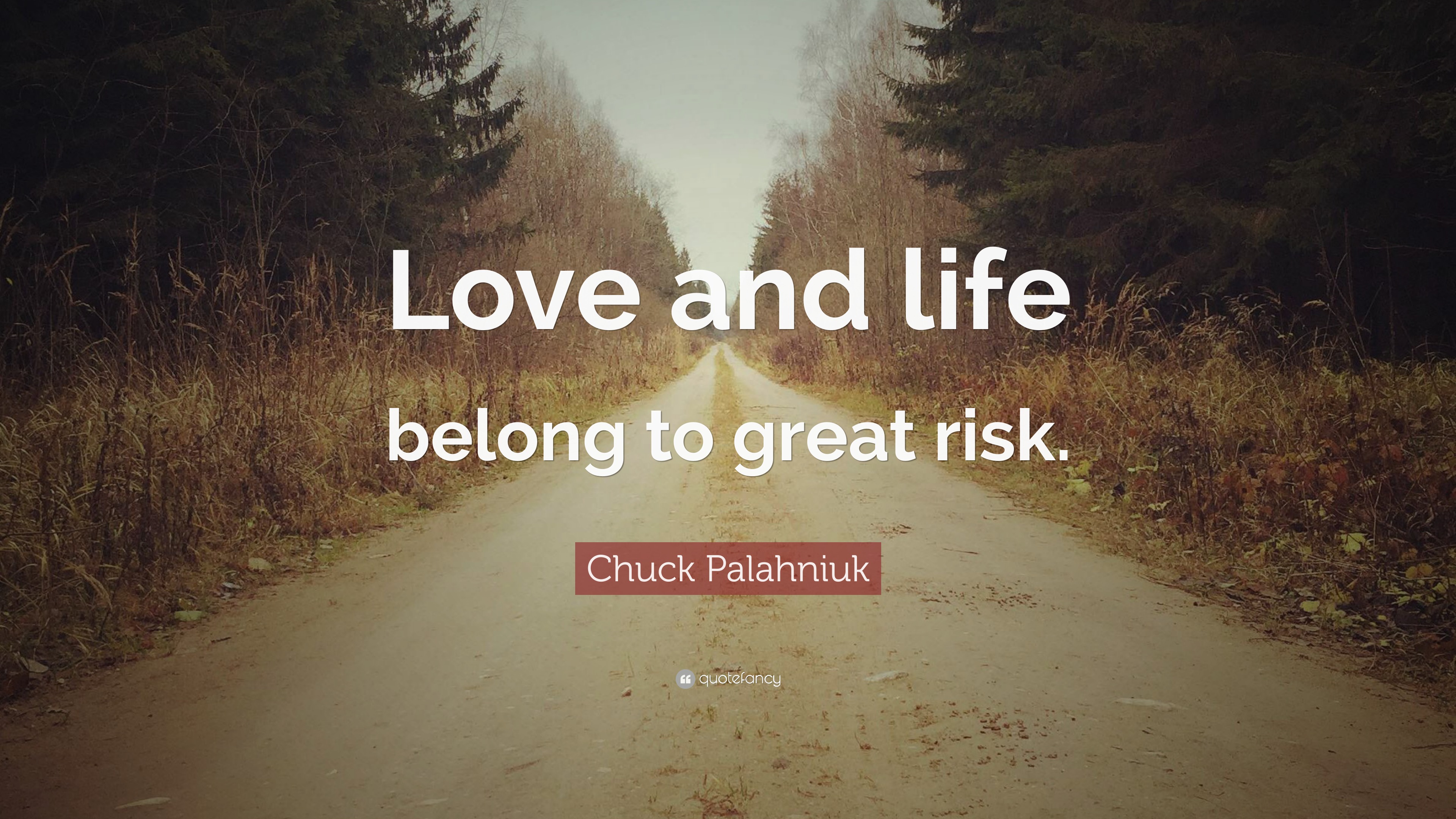 Chuck Palahniuk Quote Love And Life Belongs To Great Risk 12