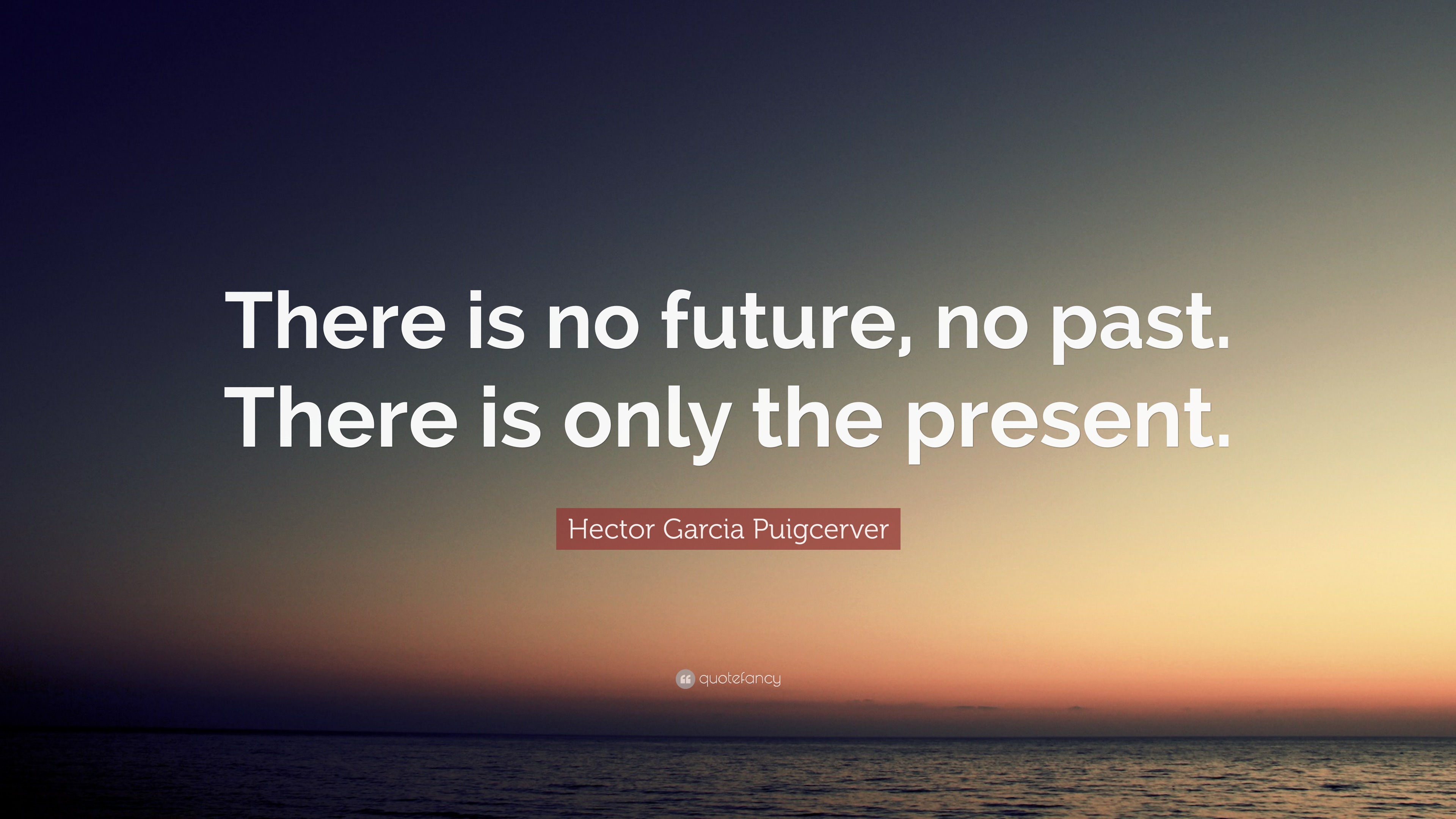 Hector Garcia Puigcerver Quote: “There Is No Future, No Past. There Is ...