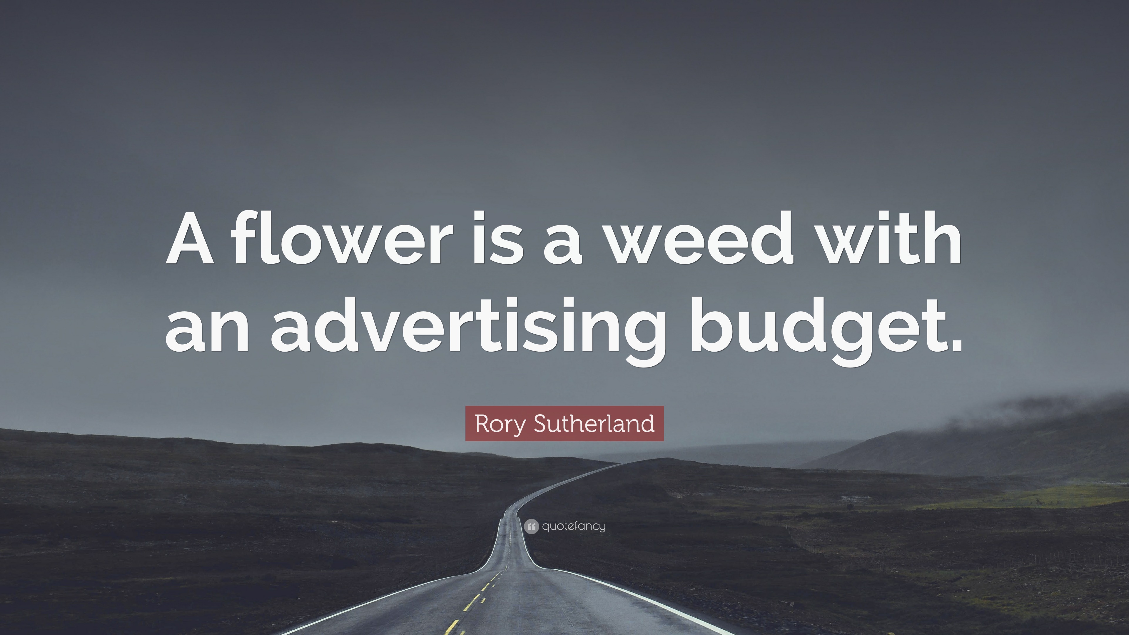 Rory Sutherland Quote “A flower is a weed with an advertising budget.”