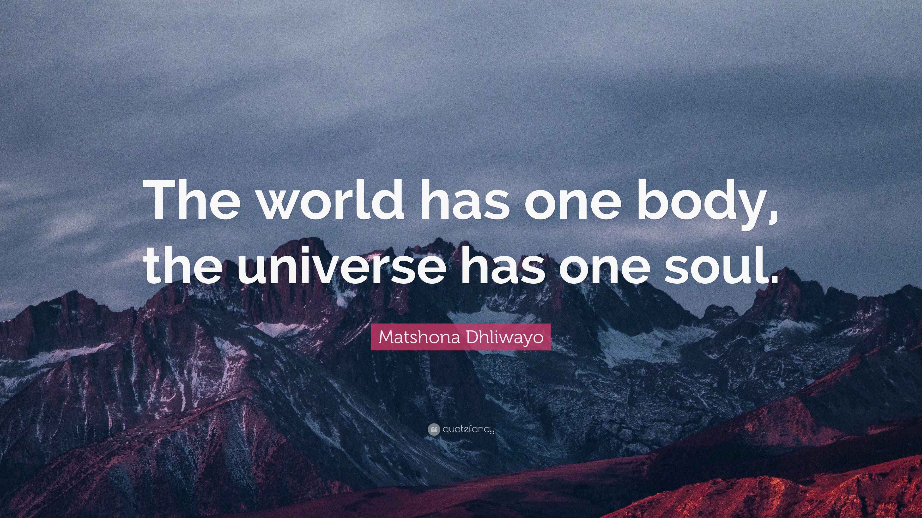Matshona Dhliwayo Quote: “The world has one body, the universe has one ...