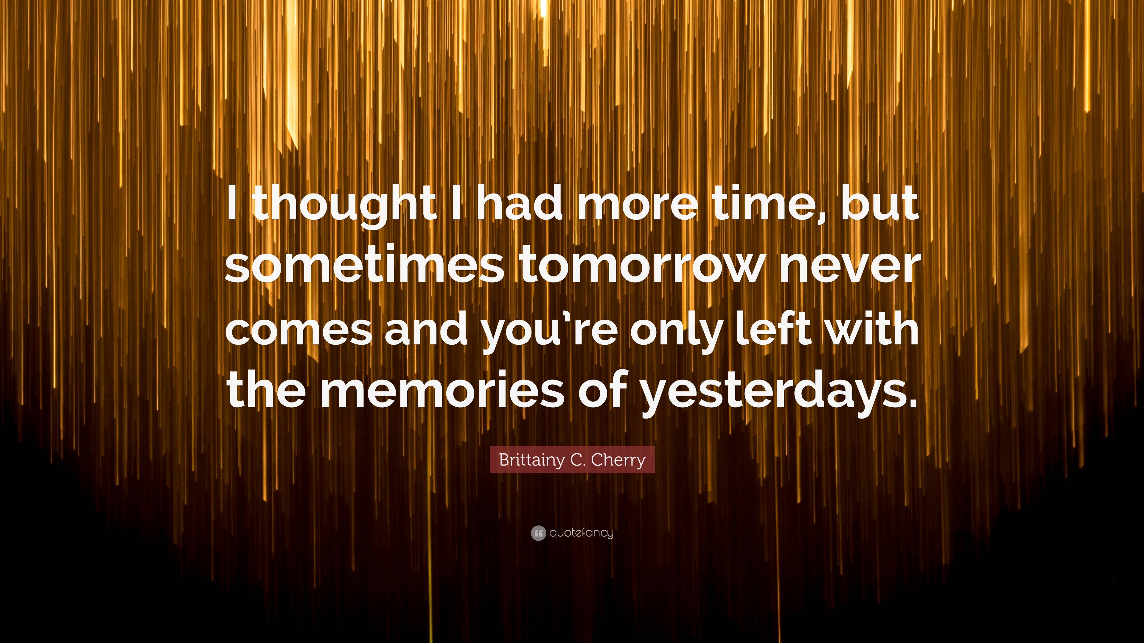 Brittainy C. Cherry Quote: “I thought I had more time, but