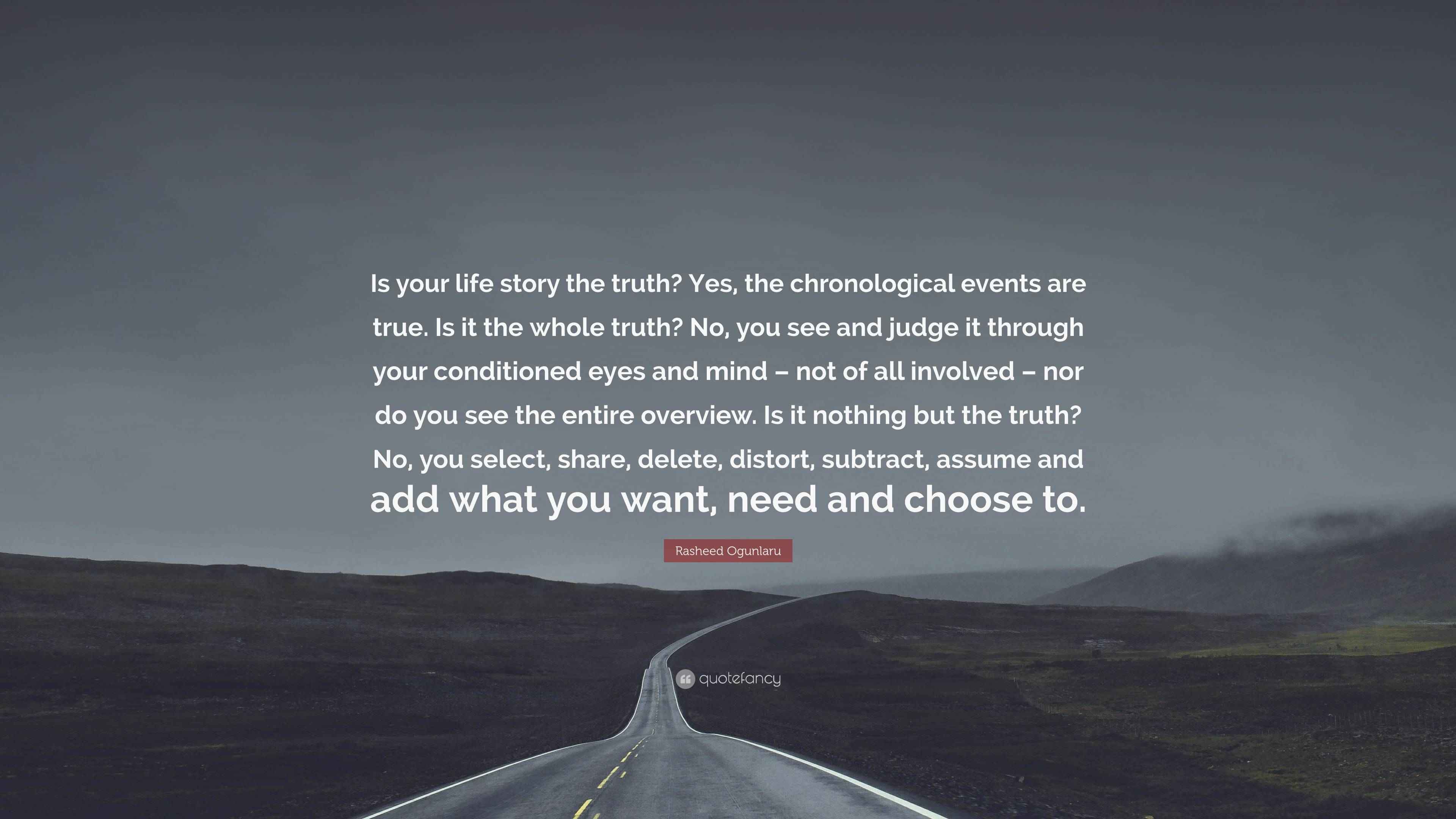 Rasheed Ogunlaru Quote: “Is your life story the truth? Yes, the