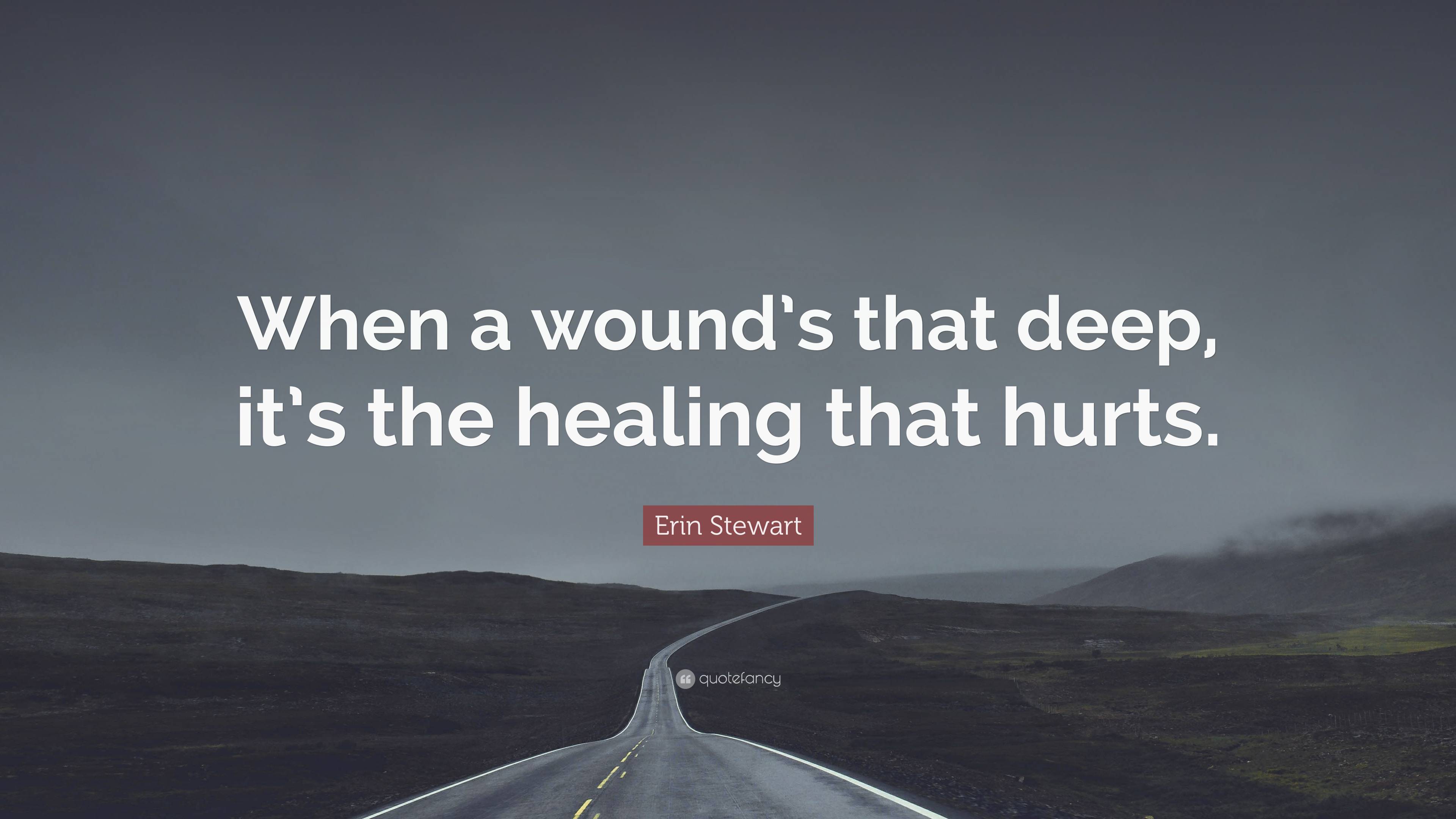 Erin Stewart Quote: “When a wound’s that deep, it’s the healing that ...