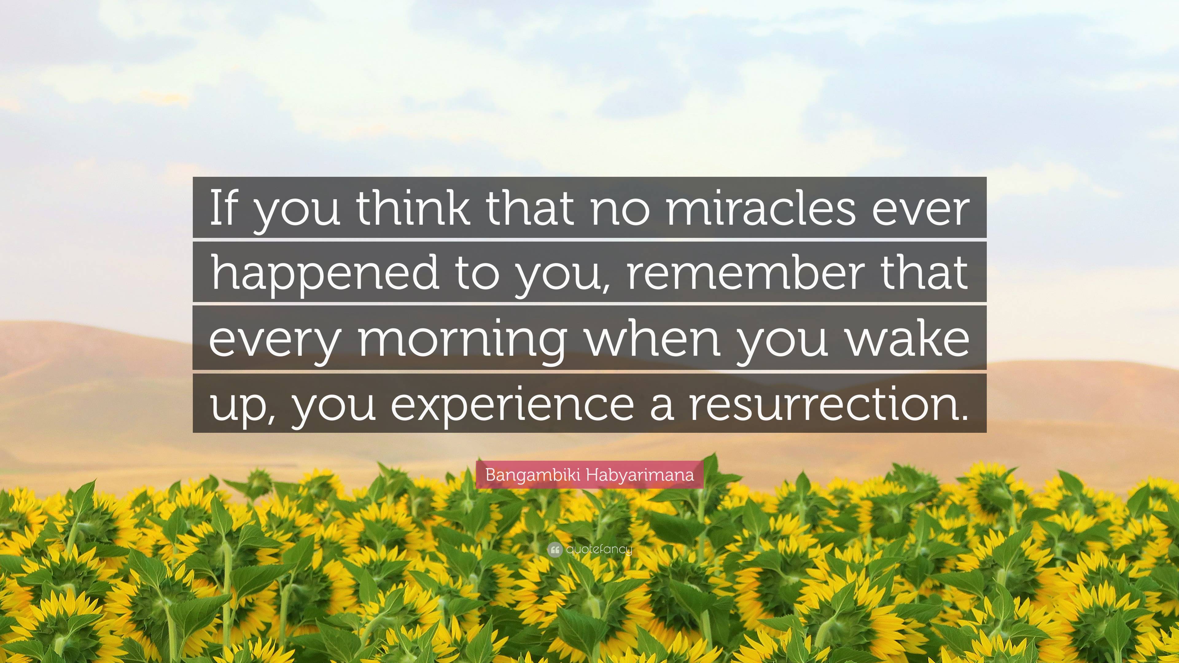 Bangambiki Habyarimana Quote If You Think That No Miracles Ever Happened To You Remember That