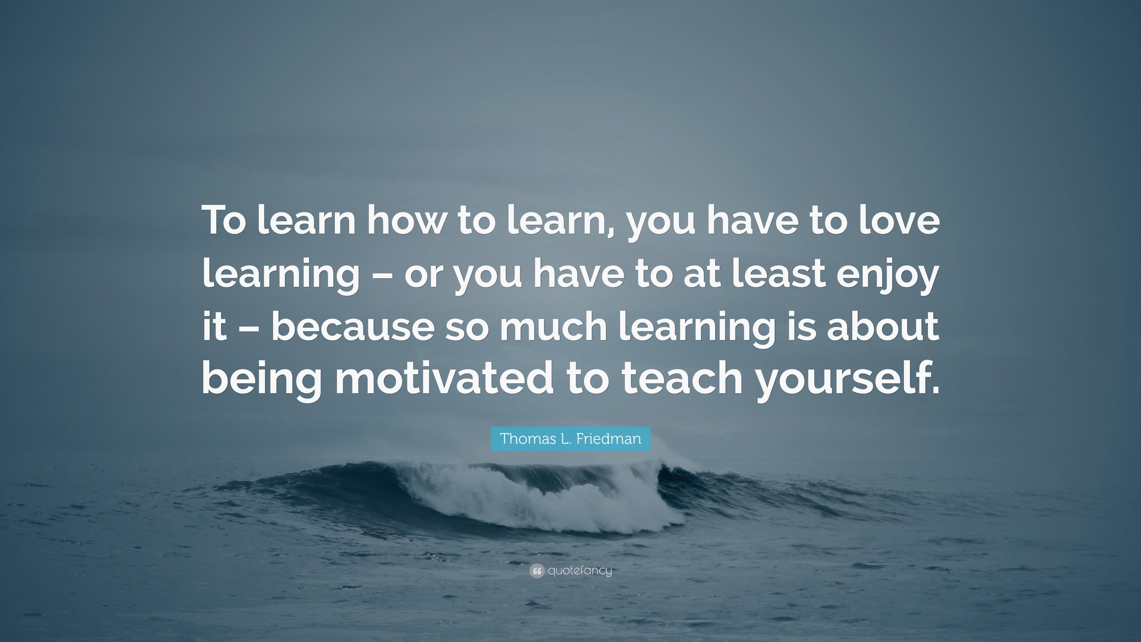 Thomas L. Friedman Quote: “To learn how to learn, you have to love ...