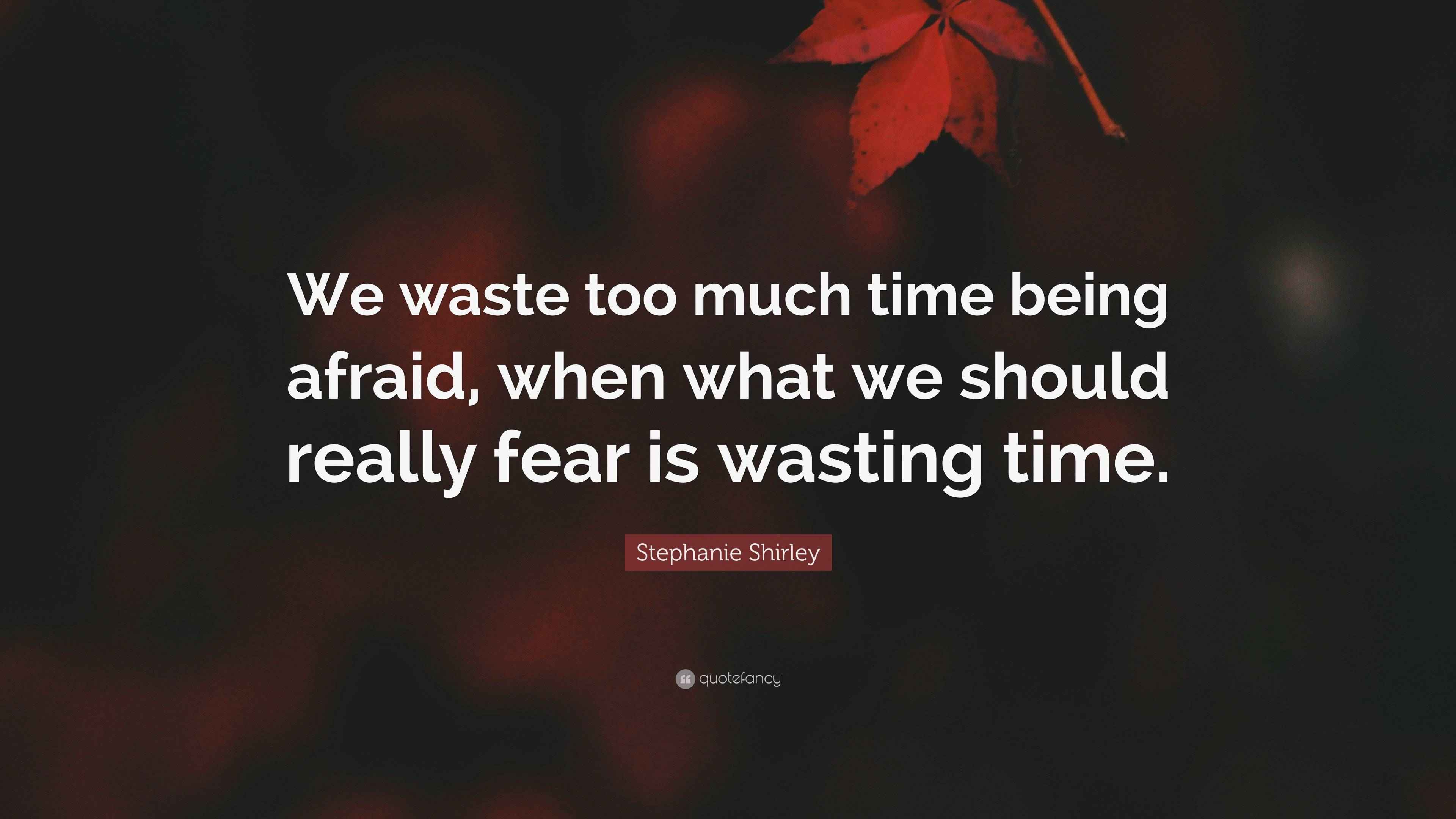 Stephanie Shirley Quote “We waste too much time being afraid, when