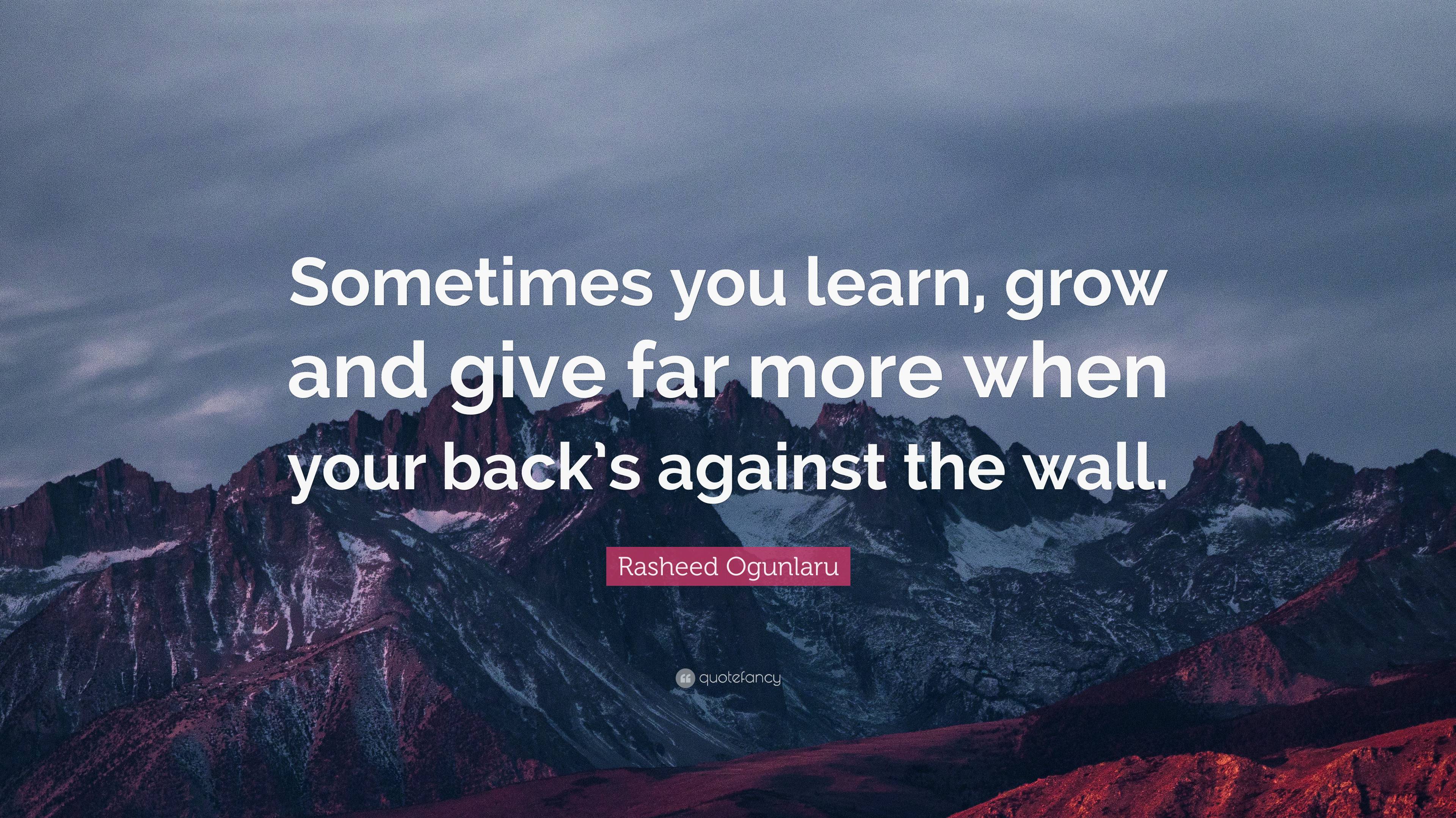 Rasheed Ogunlaru Quote: “Sometimes You Learn, Grow And Give Far More ...