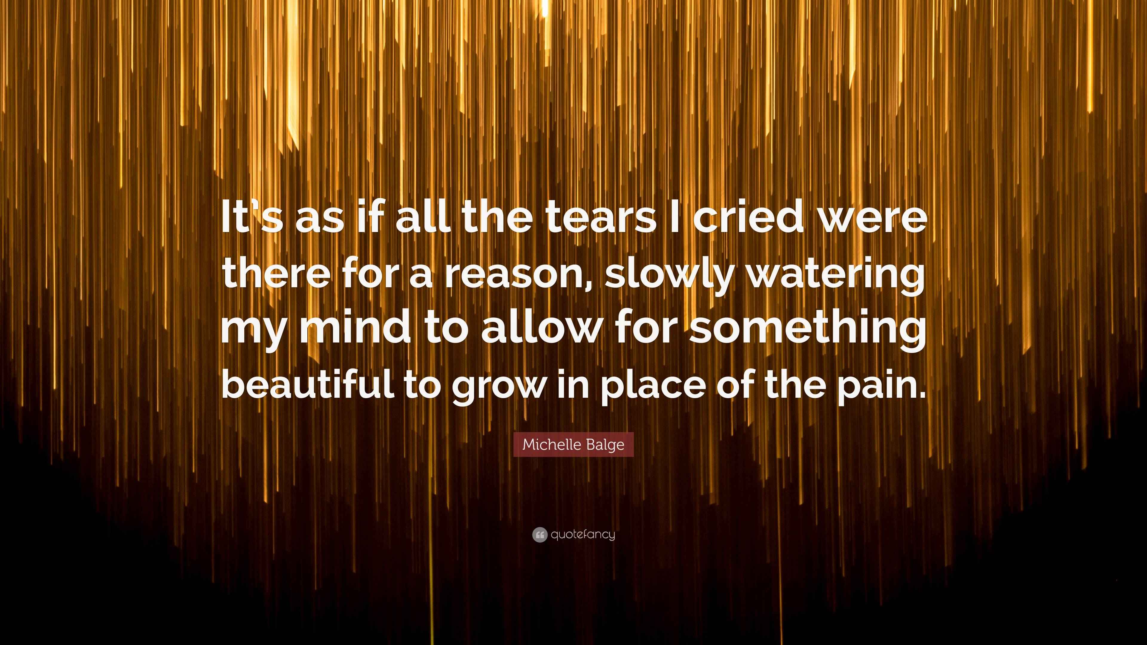 Michelle Balge Quote “It’s as if all the tears I cried were there for