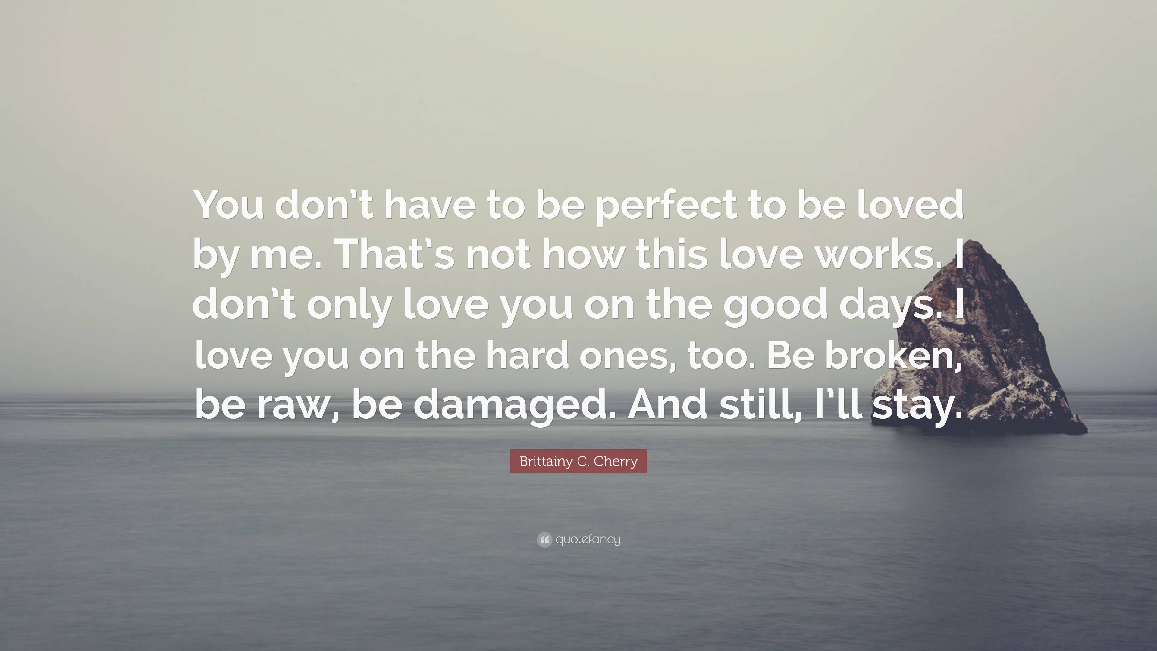 Brittainy C. Cherry Quote: “You don’t have to be perfect to be loved by