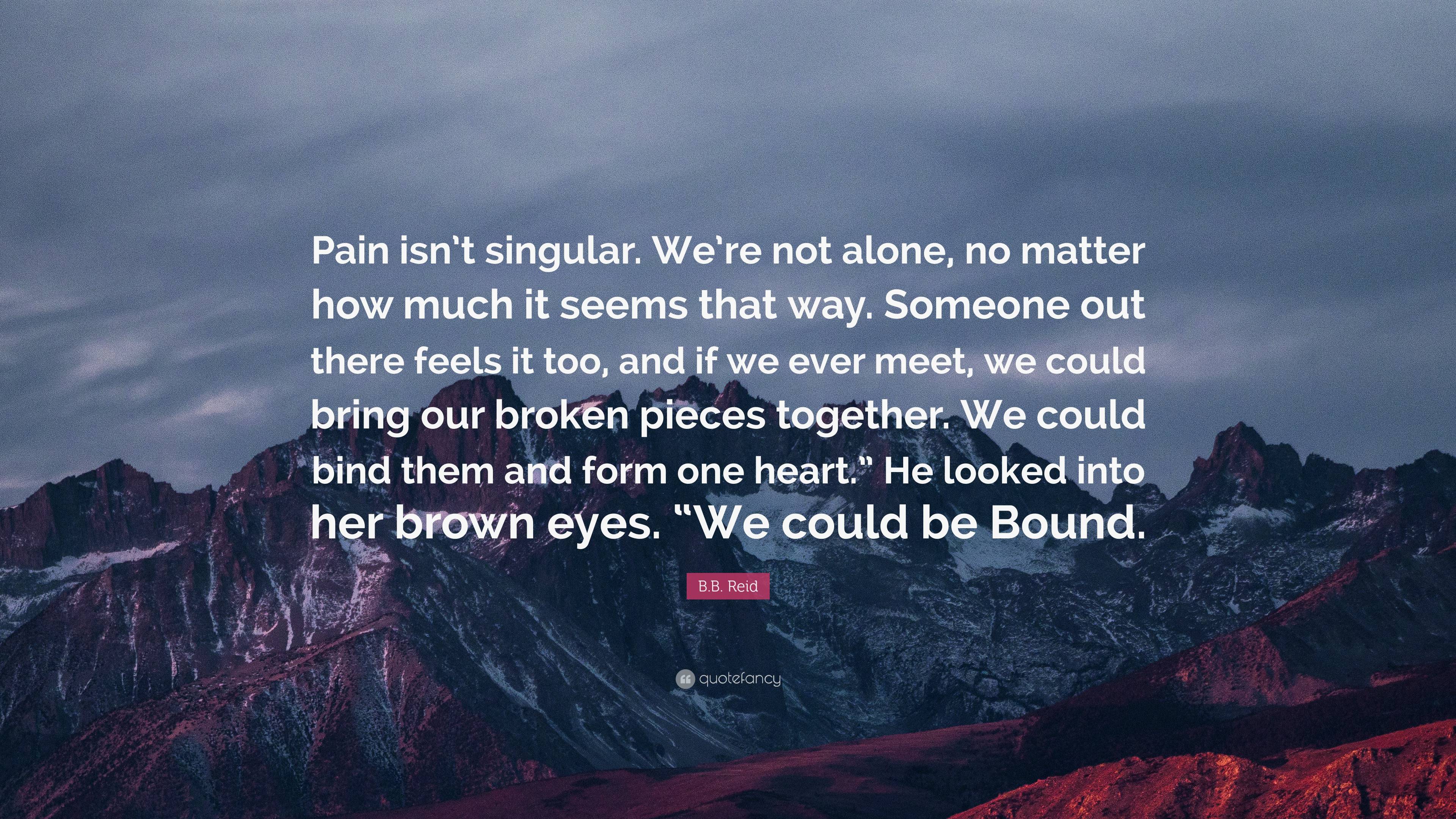 B.B. Reid Quote: “Pain Isn’t Singular. We’re Not Alone, No Matter How ...