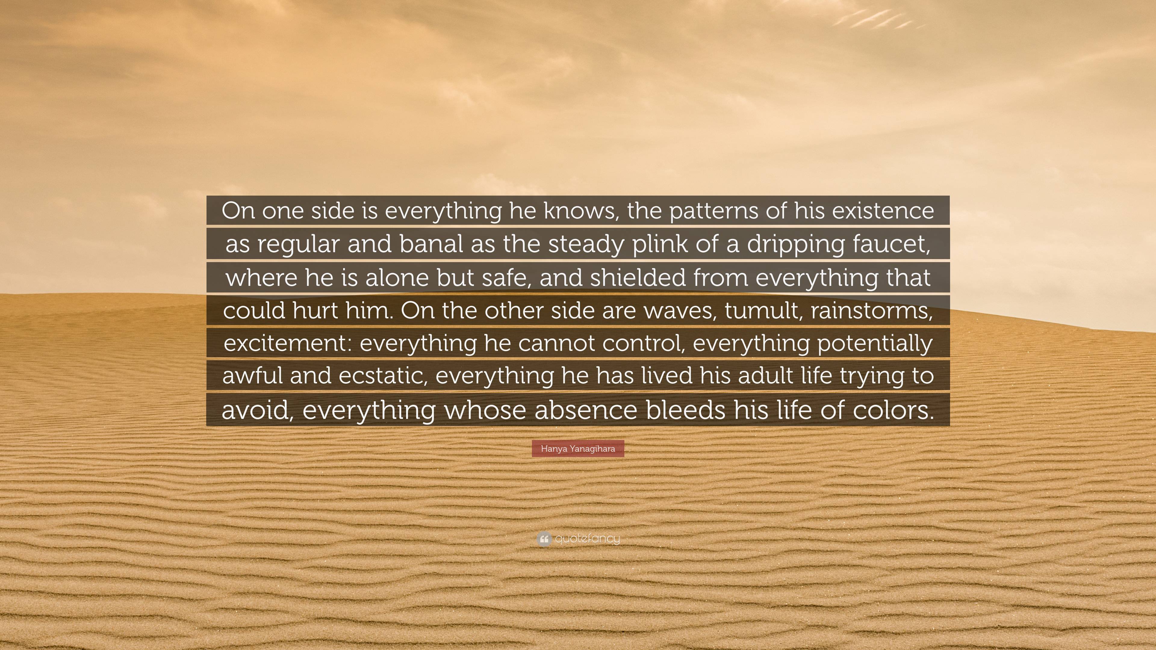 Hanya Yanagihara Quote: “On one side is everything he knows, the ...