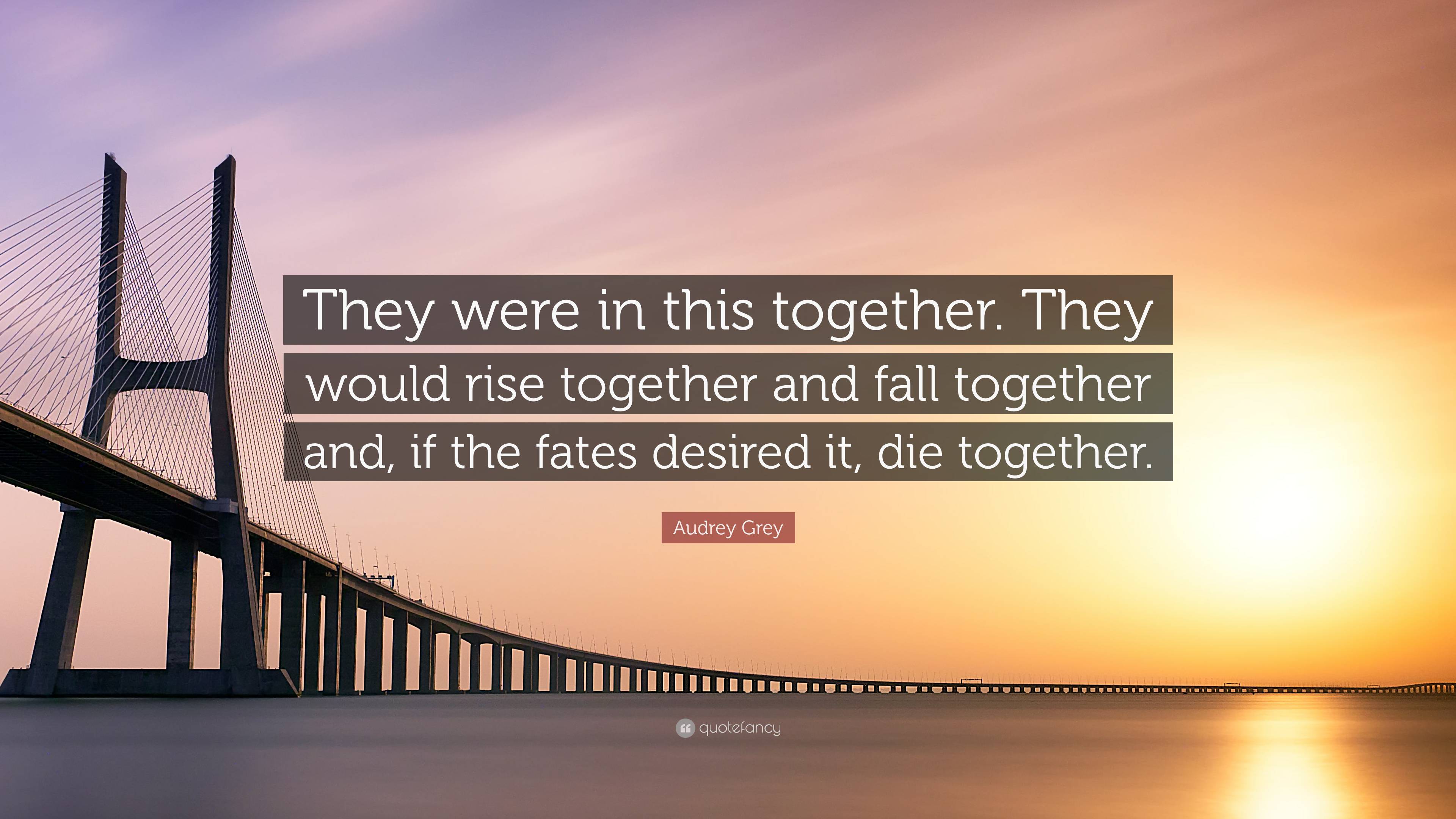 Audrey Grey Quote: “They were in this together. They would rise ...