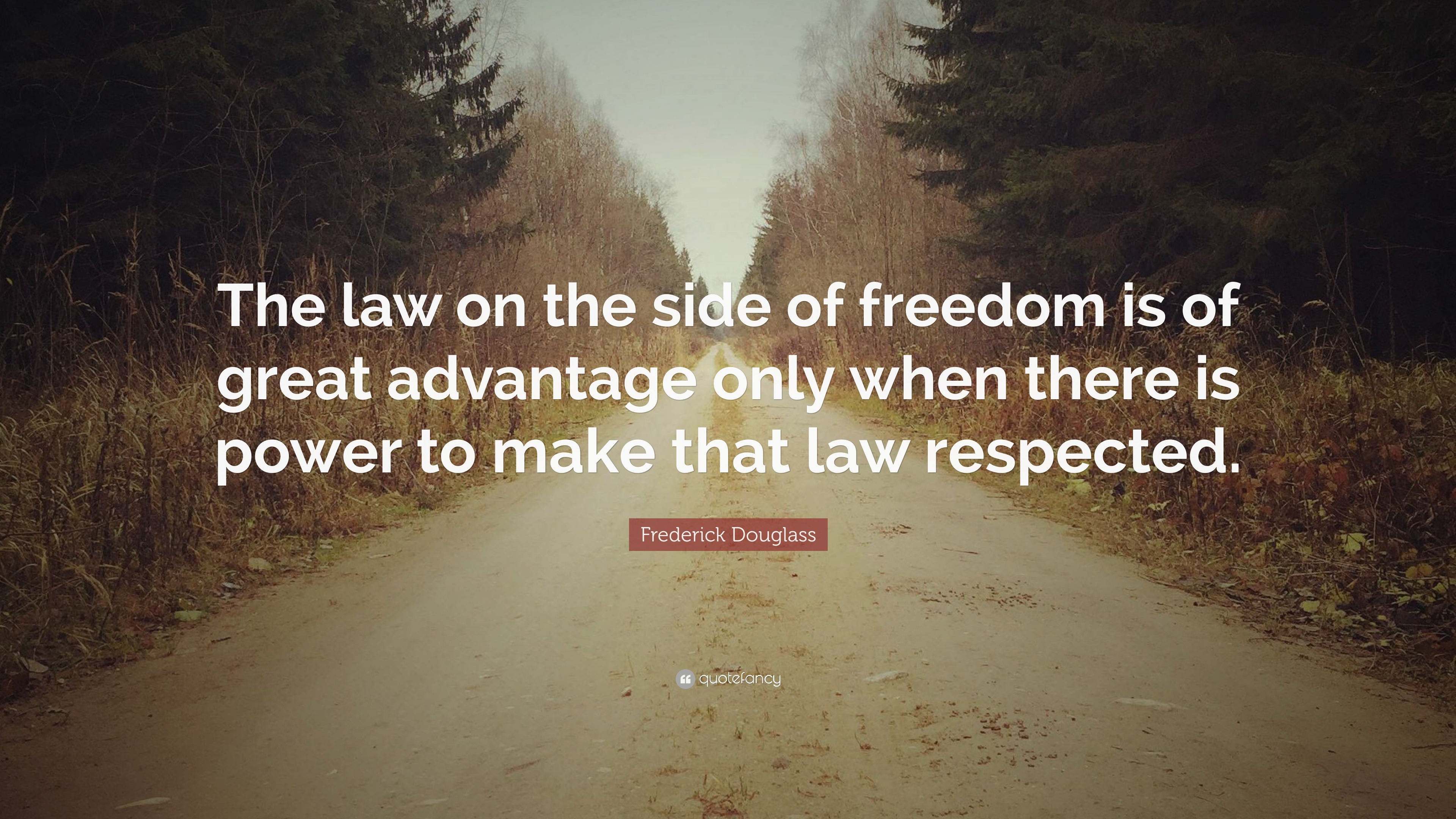 Frederick Douglass Quote: “The law on the side of freedom is of great ...