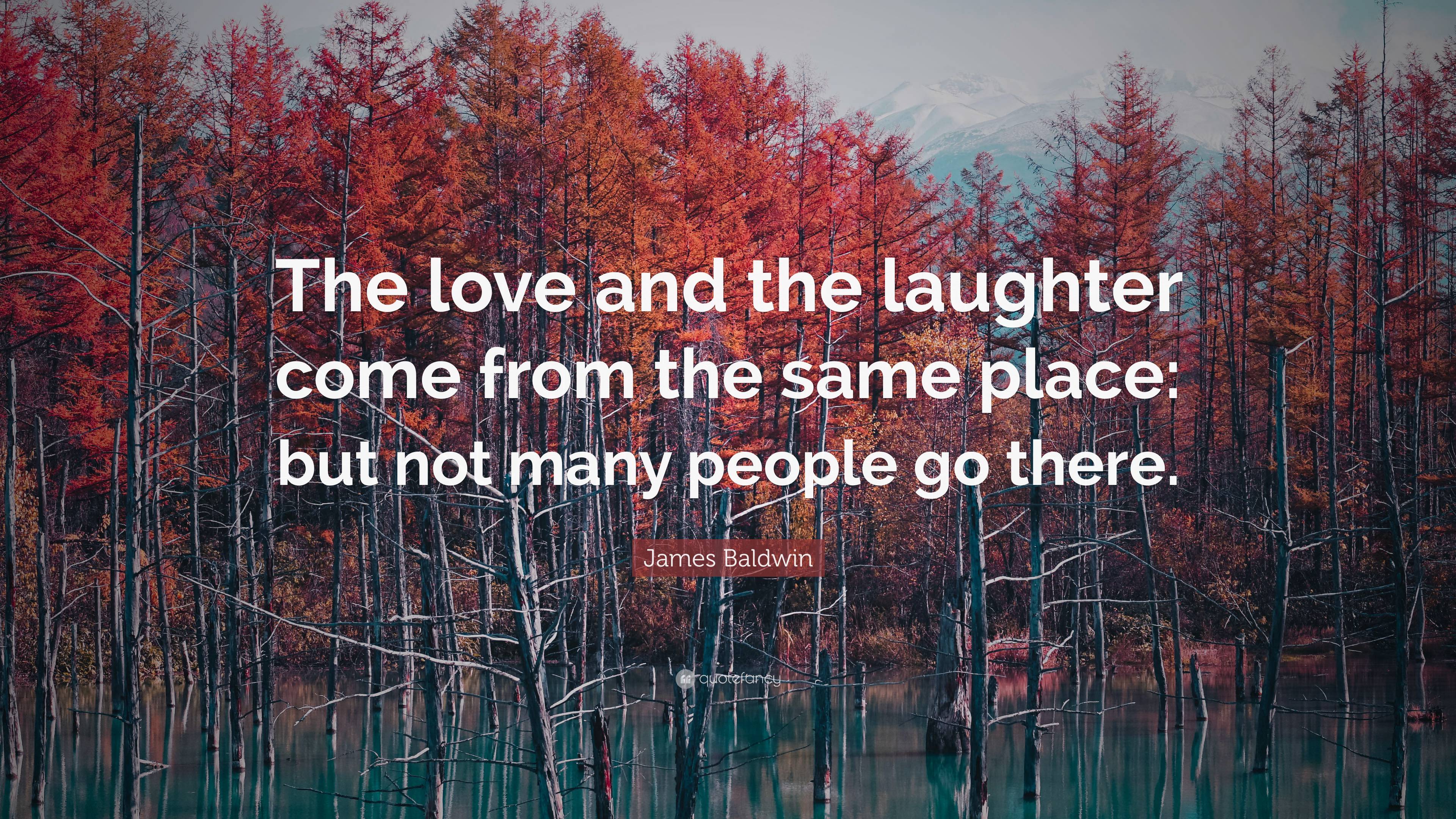 James Baldwin Quote: “The love and the laughter come from the same ...