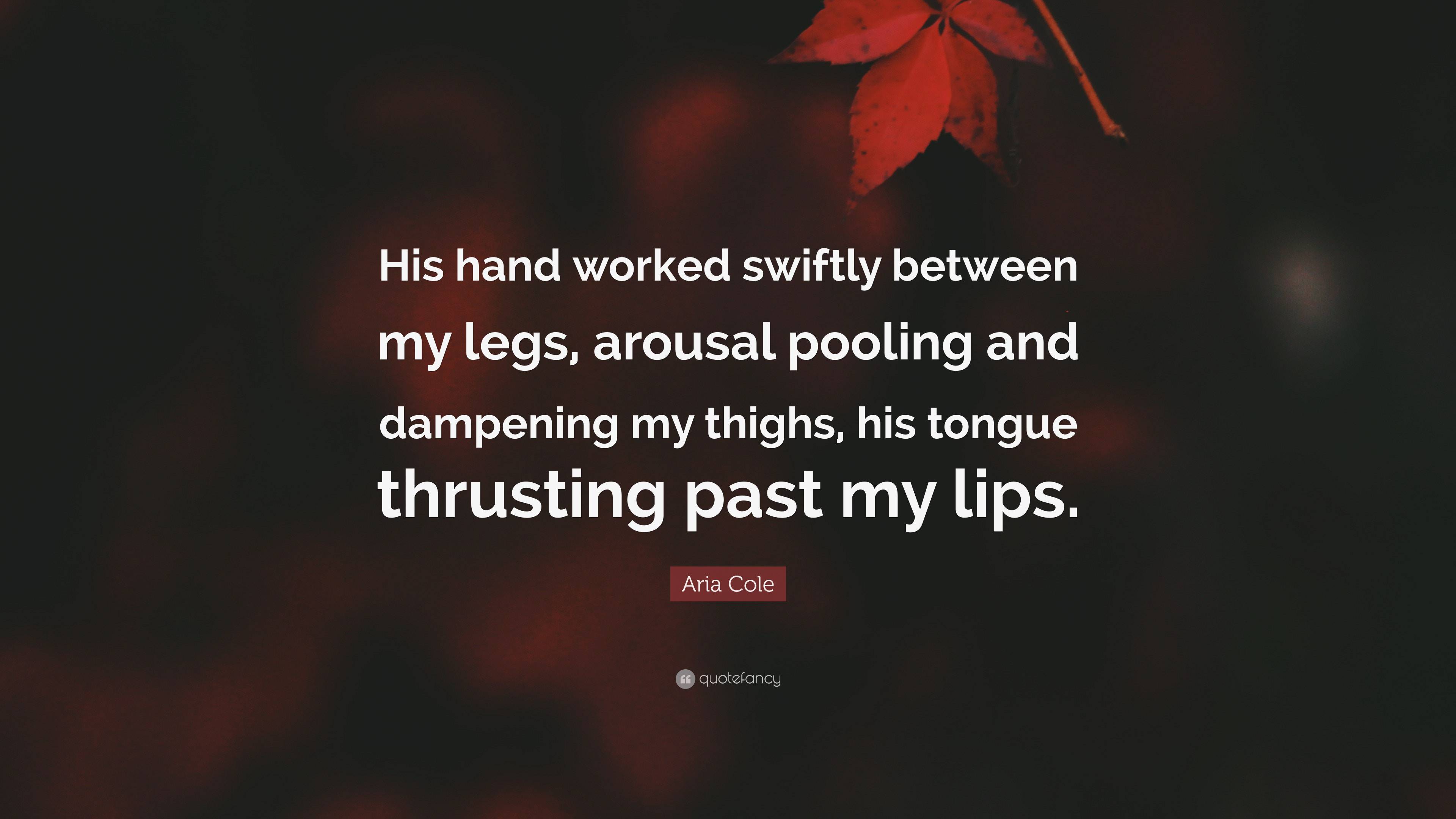 Aria Cole Quote: “His hand worked swiftly between my legs, arousal