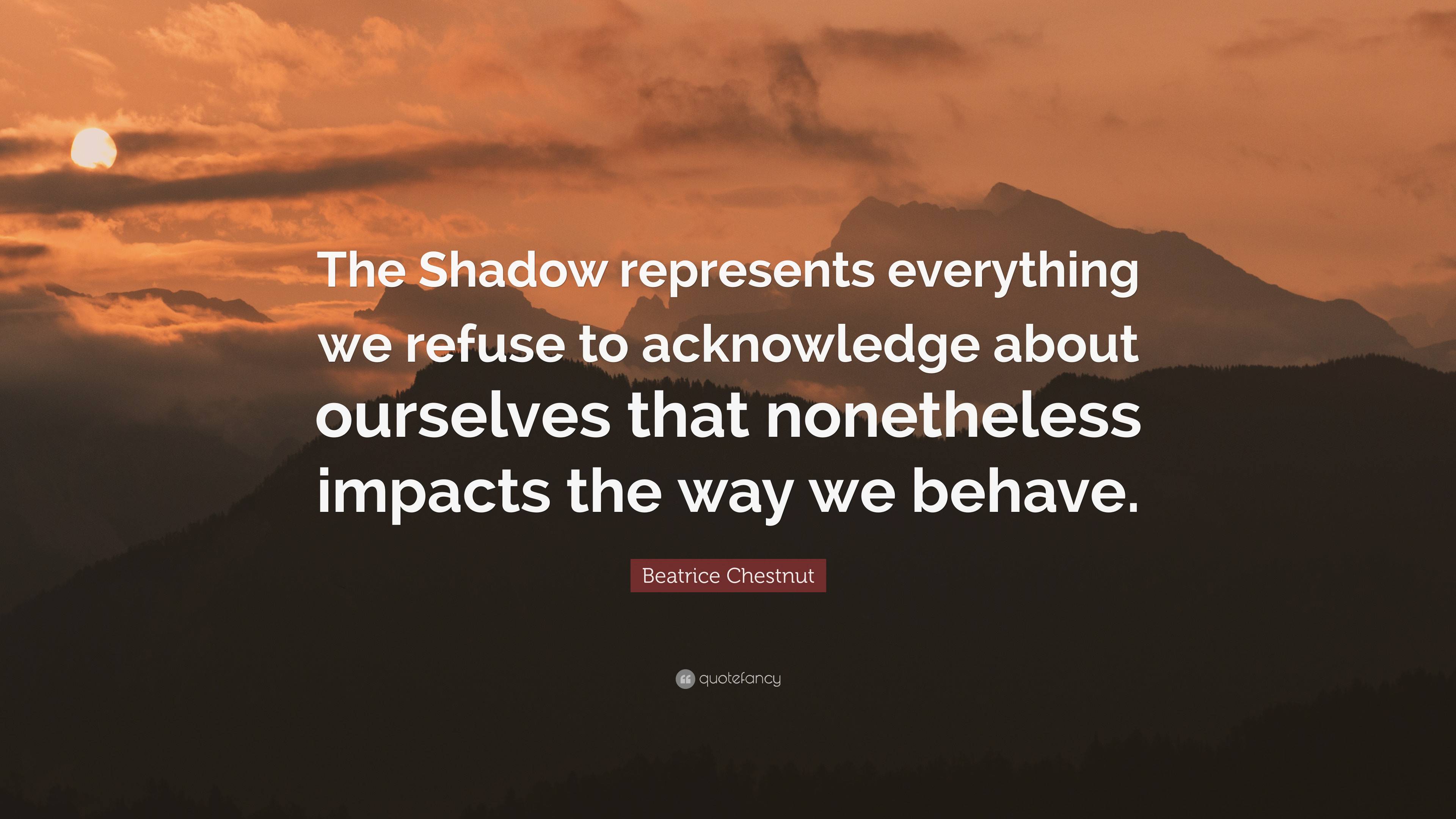 Beatrice Chestnut Quote The Shadow represents everything we