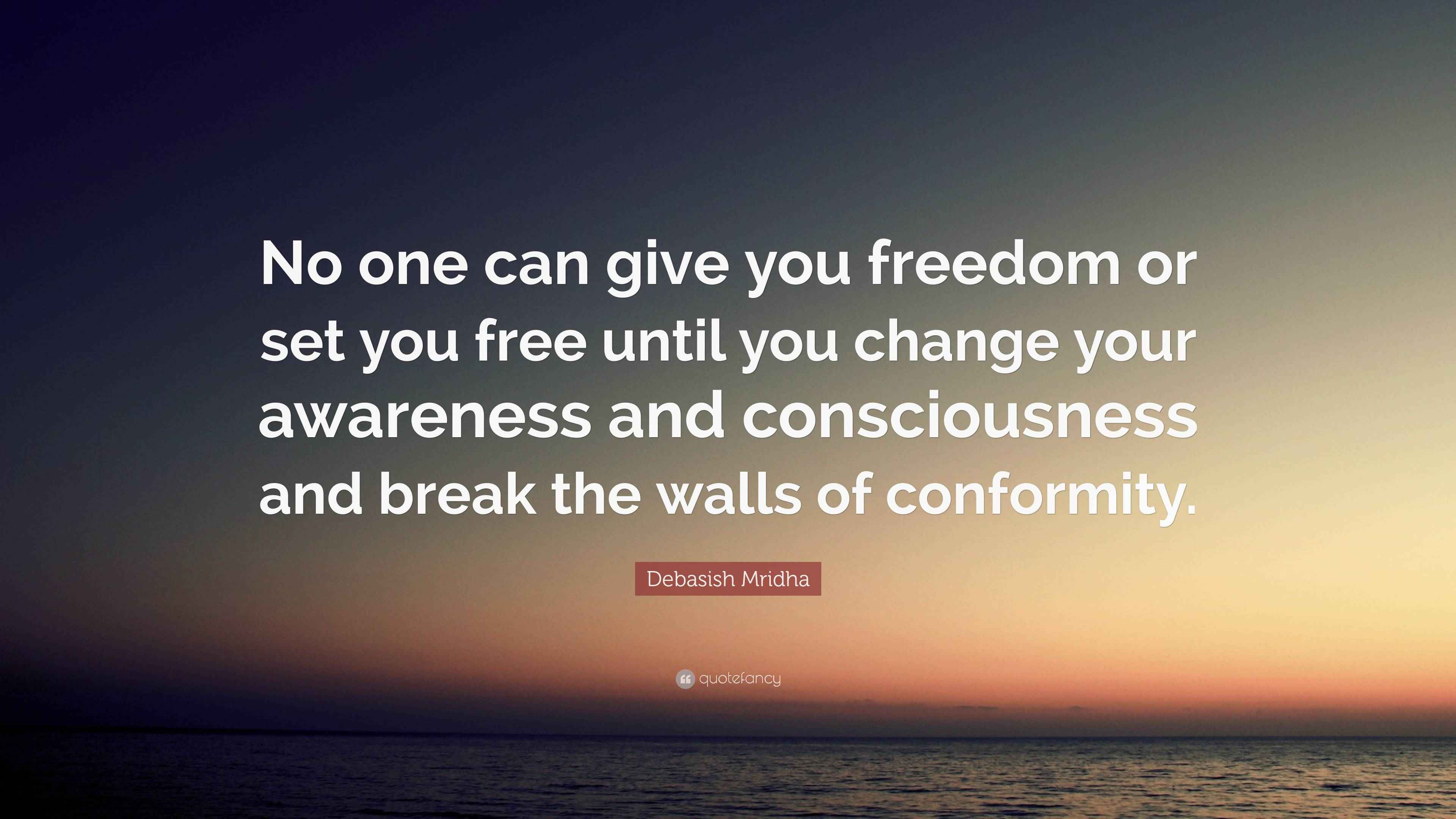 Debasish Mridha Quote: “No one can give you freedom or set you free ...