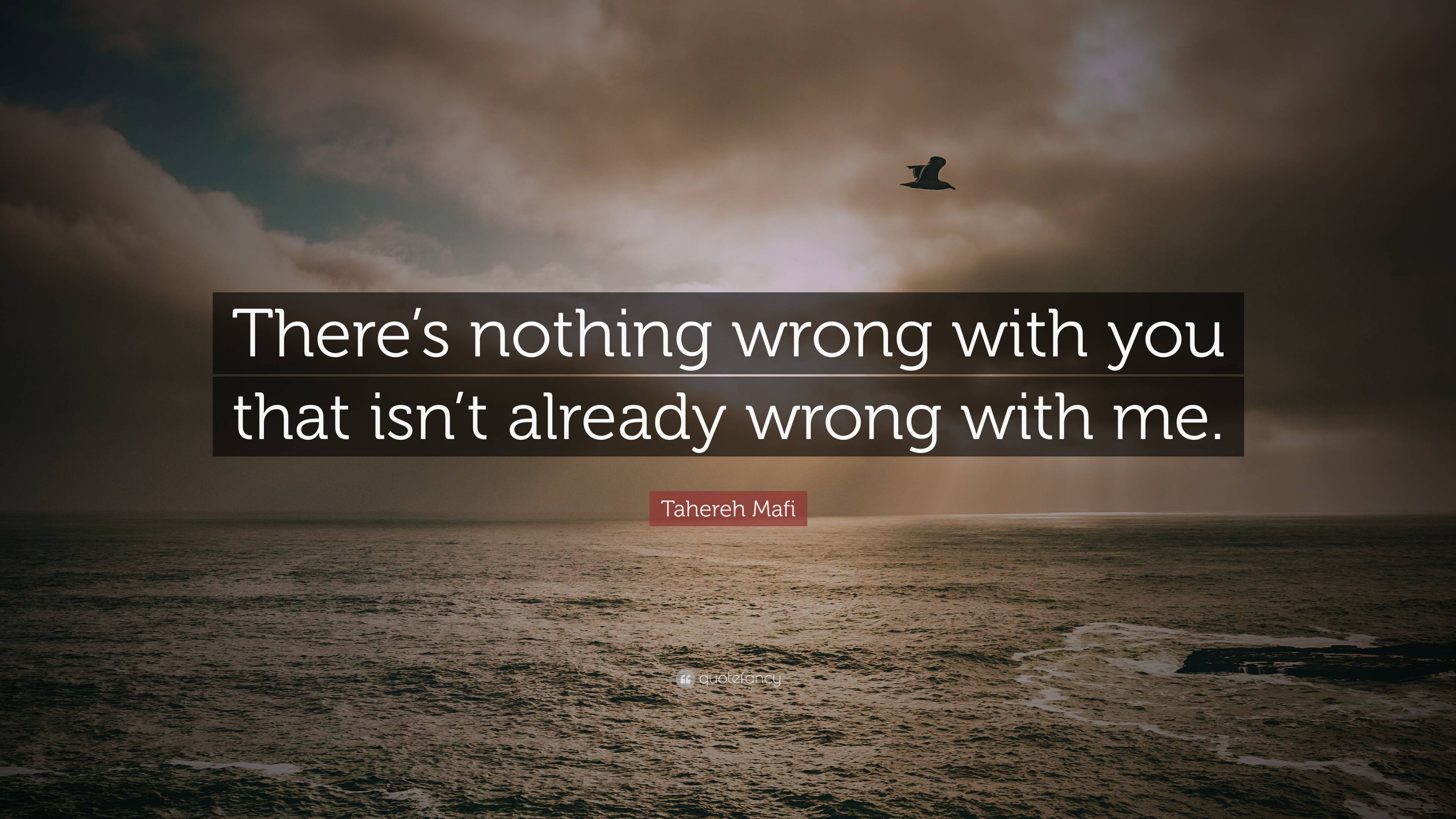 Tahereh Mafi Quote “theres Nothing Wrong With You That Isnt Already Wrong With Me” 