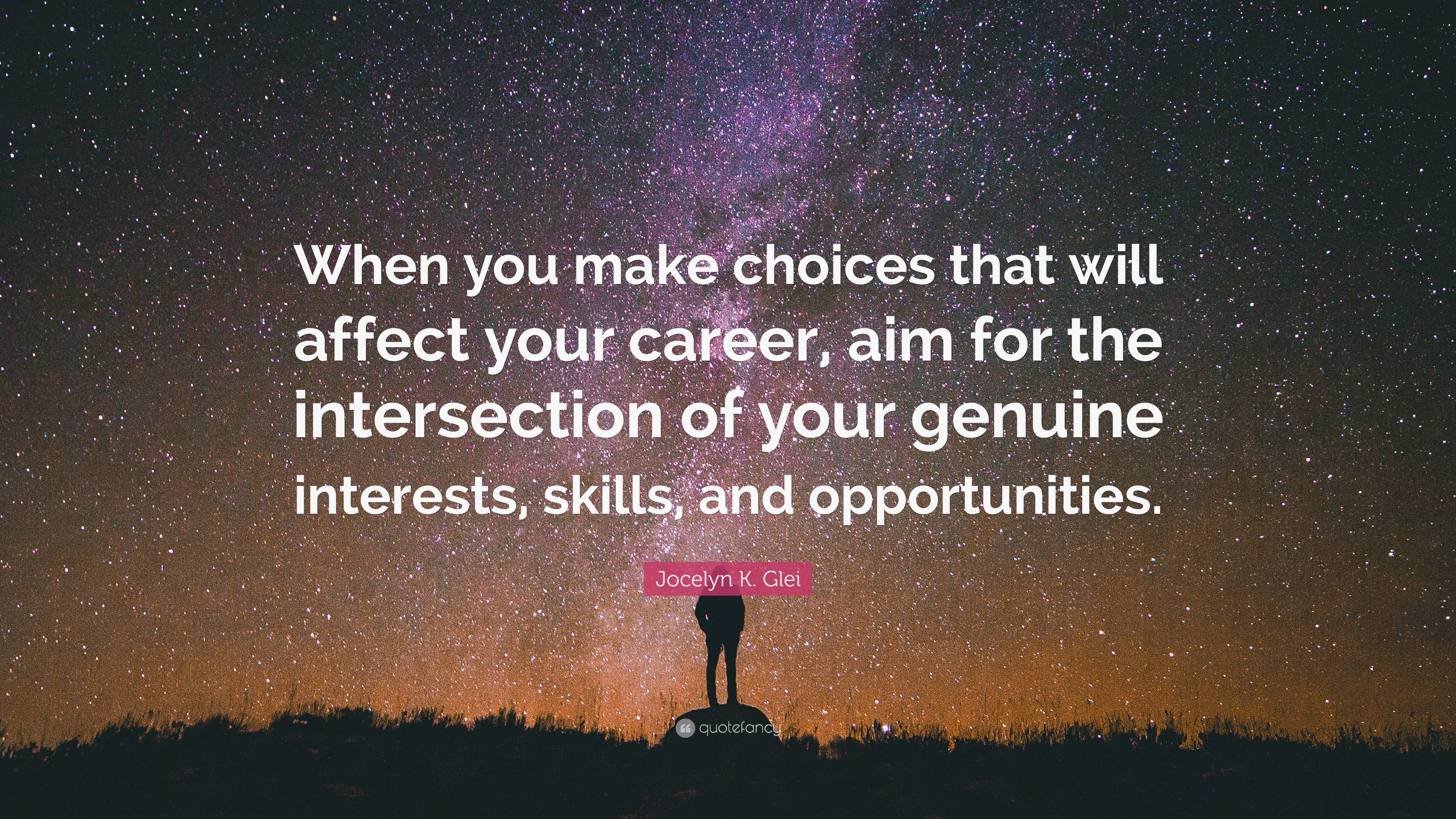 Jocelyn K. Glei Quote: “When you make choices that will affect your ...