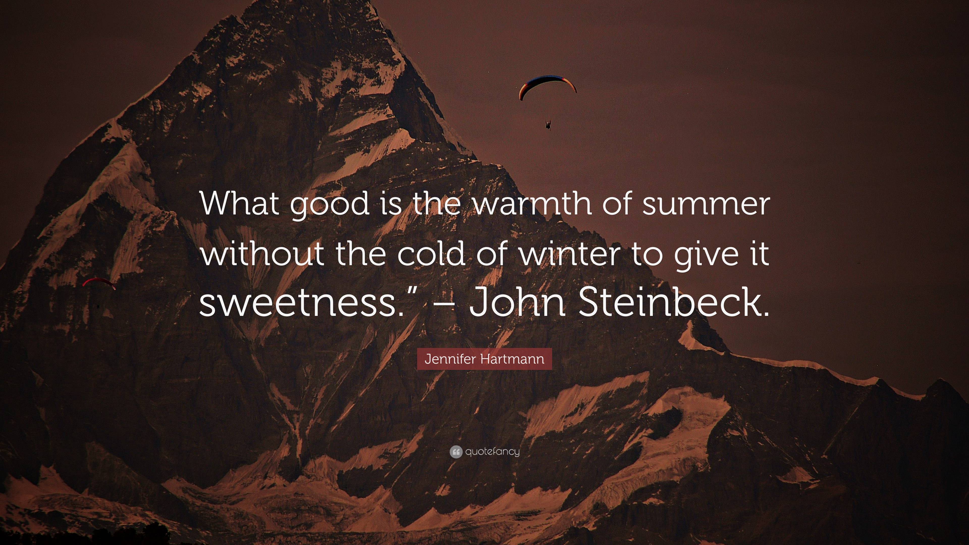 Jennifer Hartmann Quote: “what Good Is The Warmth Of Summer Without The 