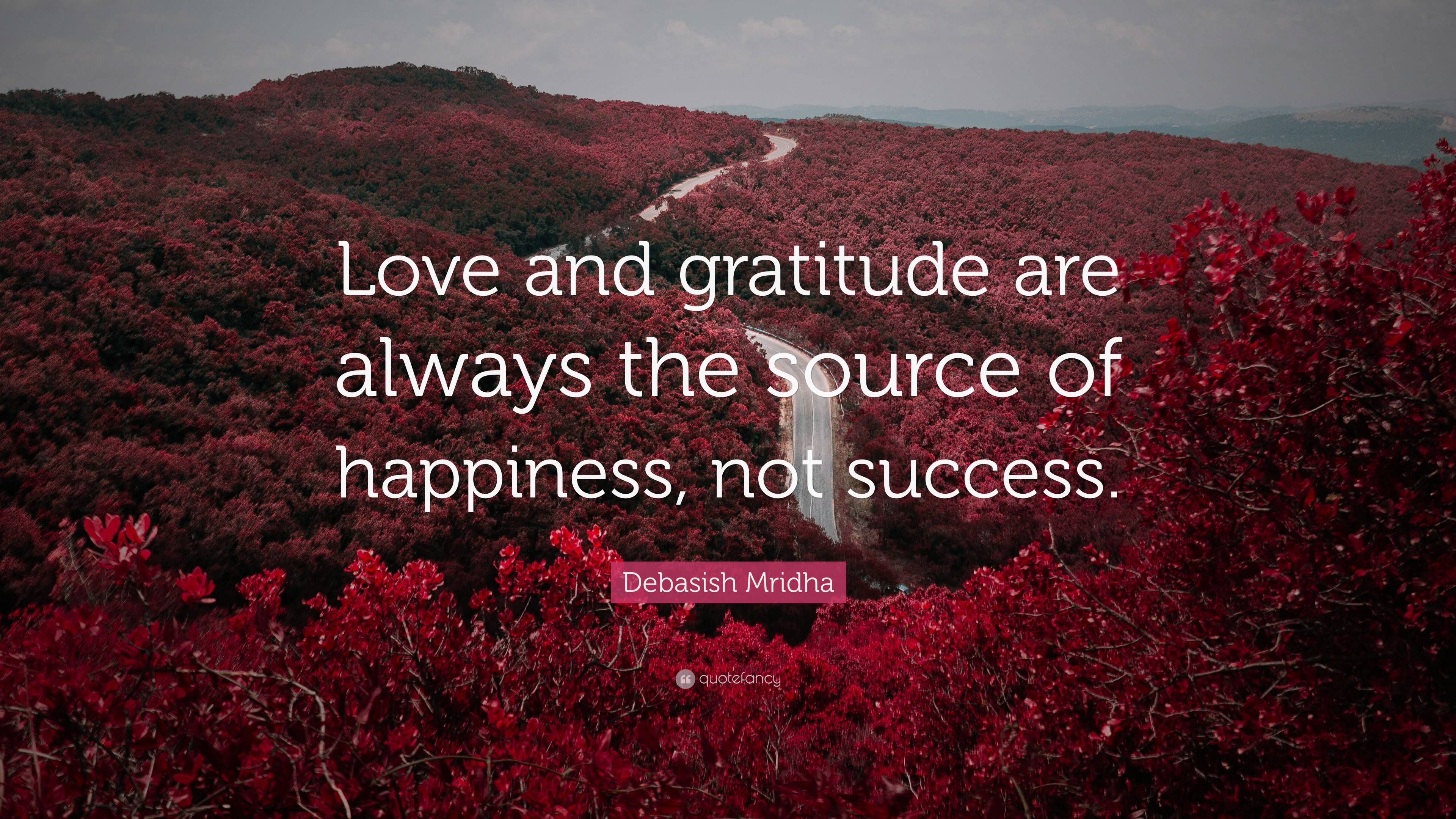 Debasish Mridha Quote: “Love and gratitude are always the source of ...