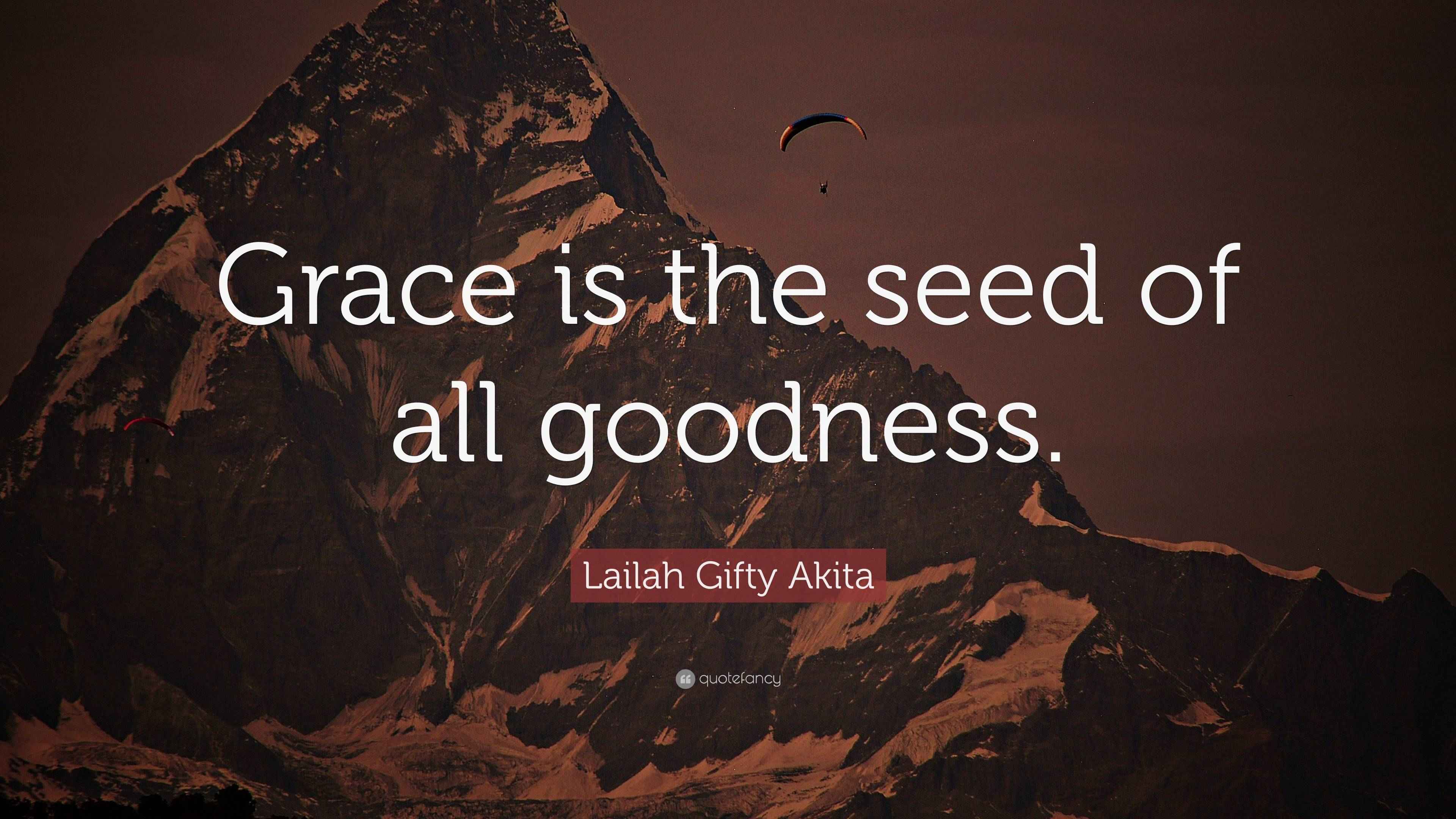 Lailah Gifty Akita Quote: “Grace is the seed of all goodness.”