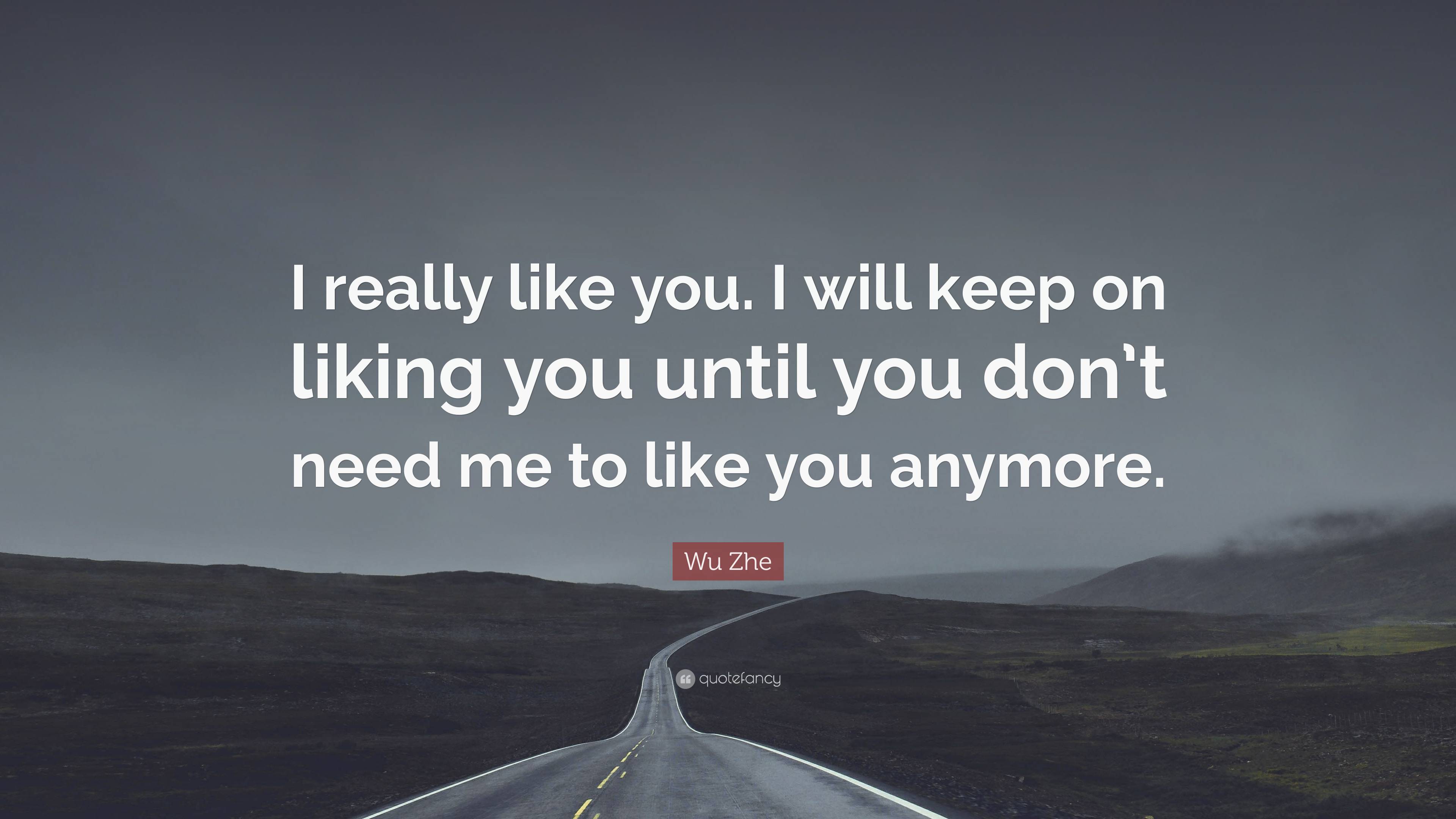 Wu Zhe Quote: “I really like you. I will keep on liking you until you ...