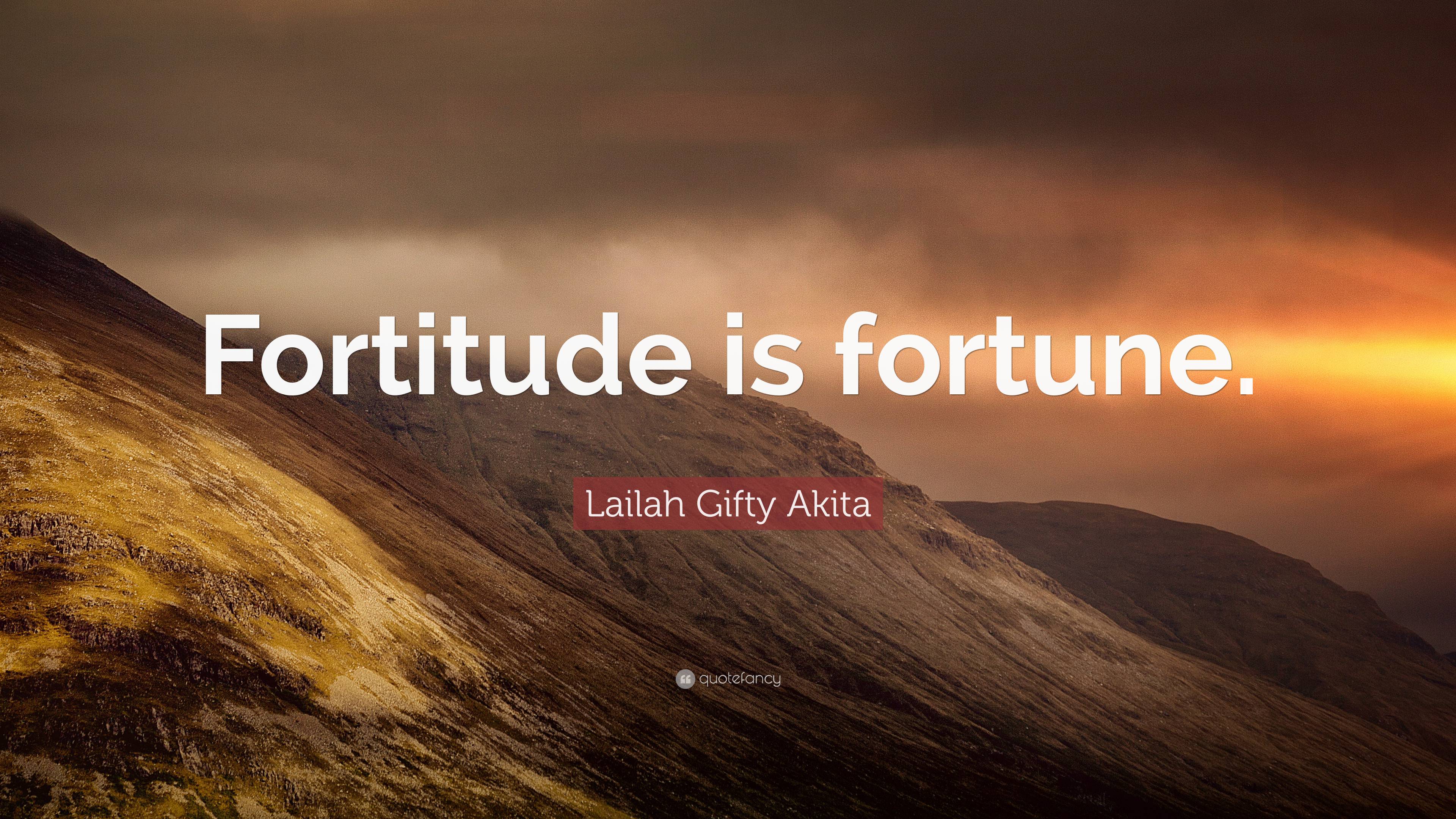 Lailah Gifty Akita Quote: “Fortitude is fortune.”