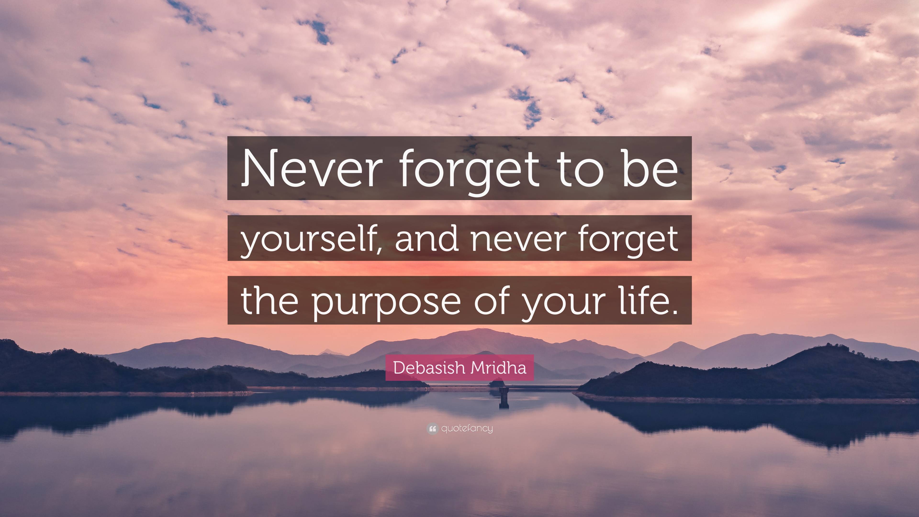 Debasish Mridha Quote: “Never forget to be yourself, and never forget ...