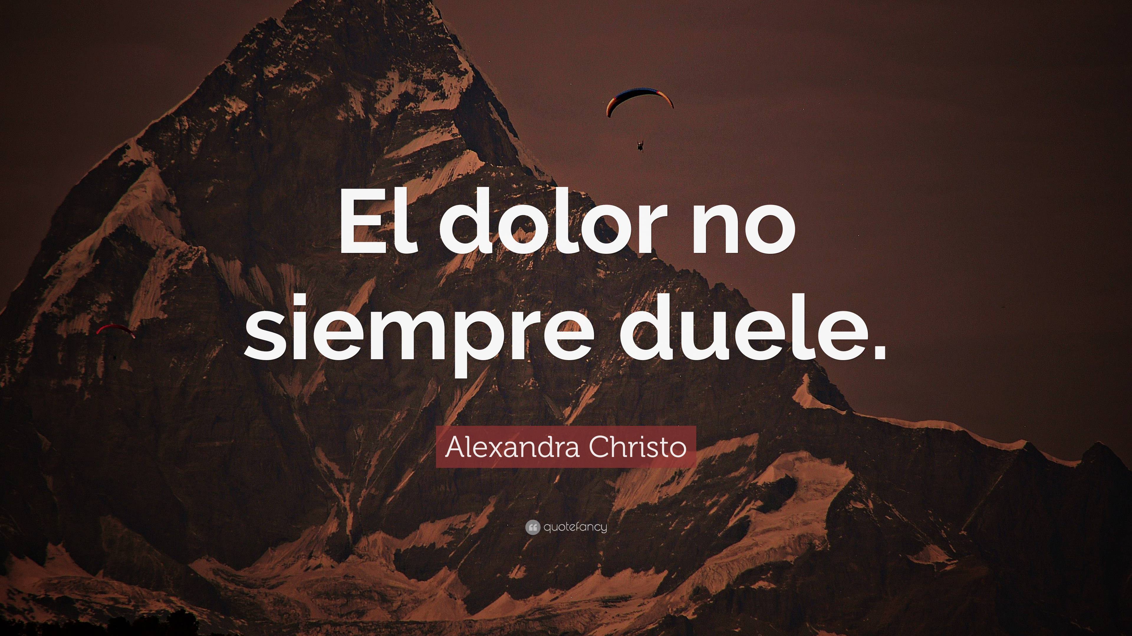 Alexandra Christo Quote: “El dolor no siempre duele.”