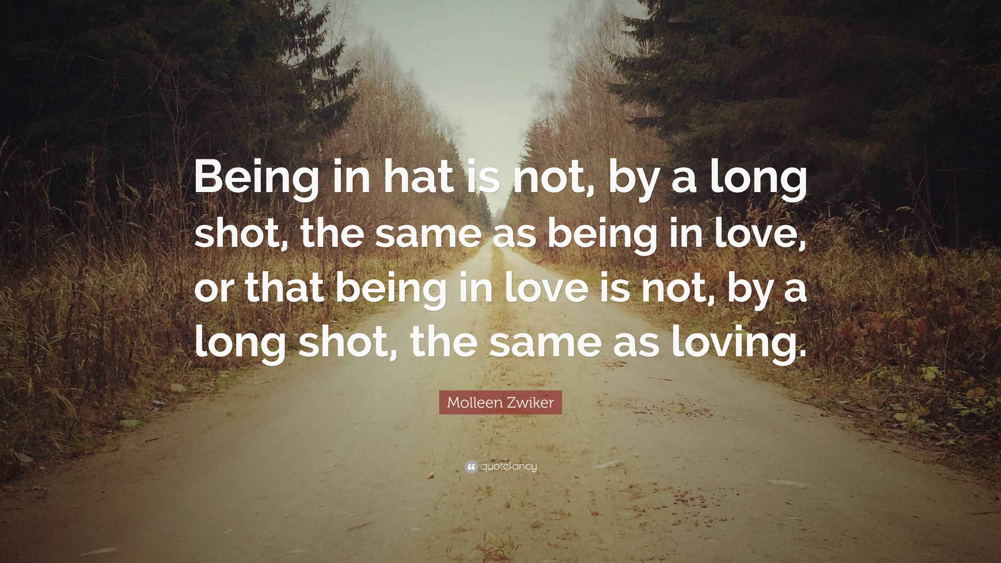 Molleen Zwiker Quote “Being in hat is not, by a long shot, the same as