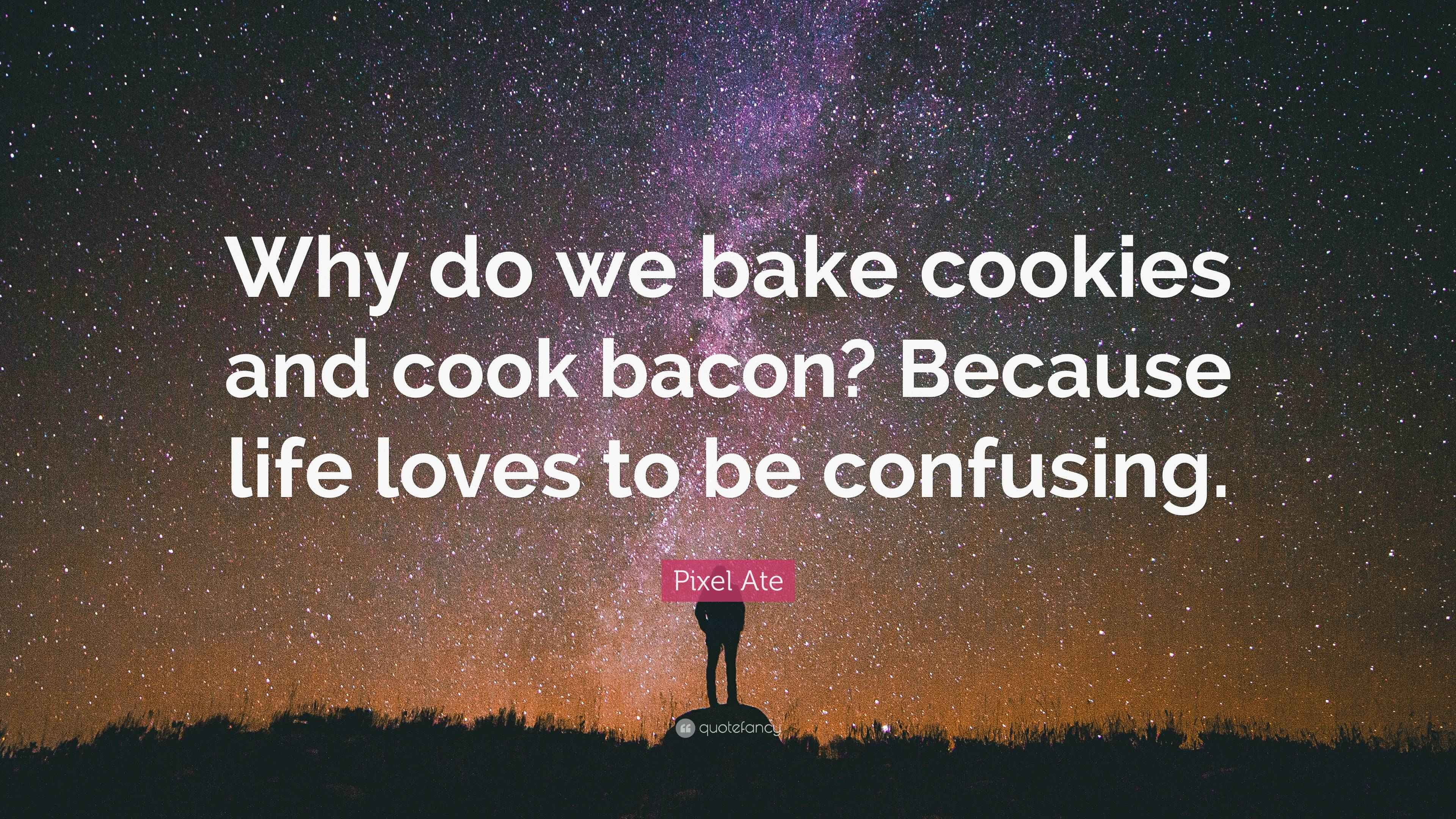 Pixel Ate Quote “Why do we bake cookies and cook bacon? Because life