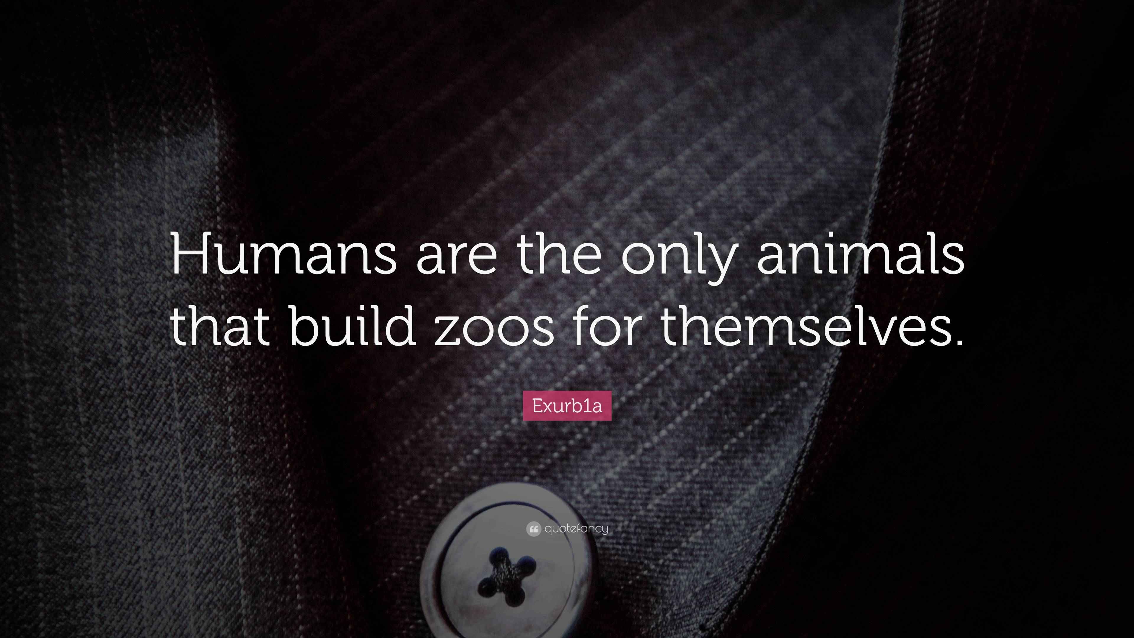 Exurb1a Quote “Humans are the only animals that build zoos for themselves.”
