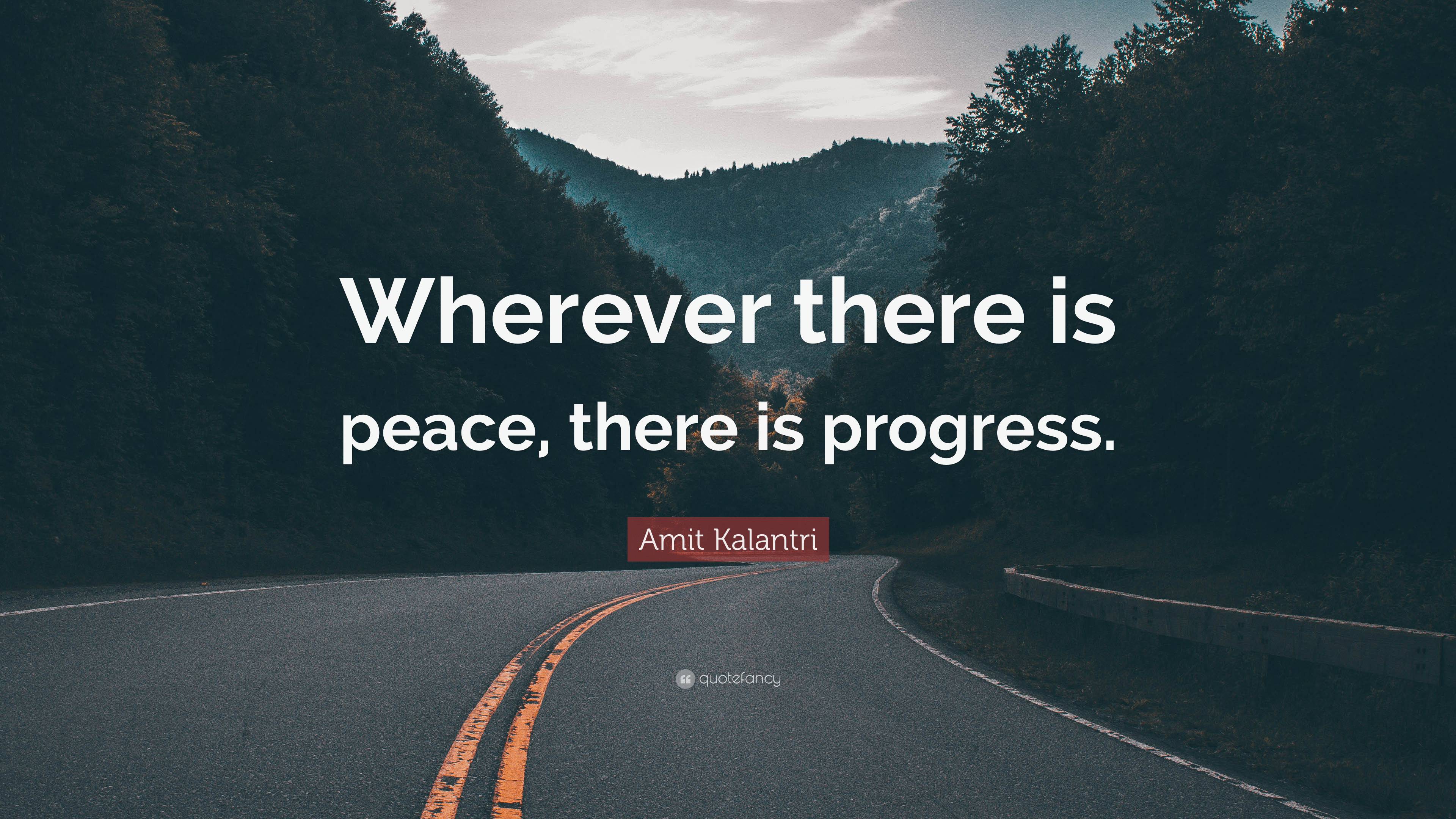 Amit Kalantri Quote: “Wherever there is peace, there is progress.”