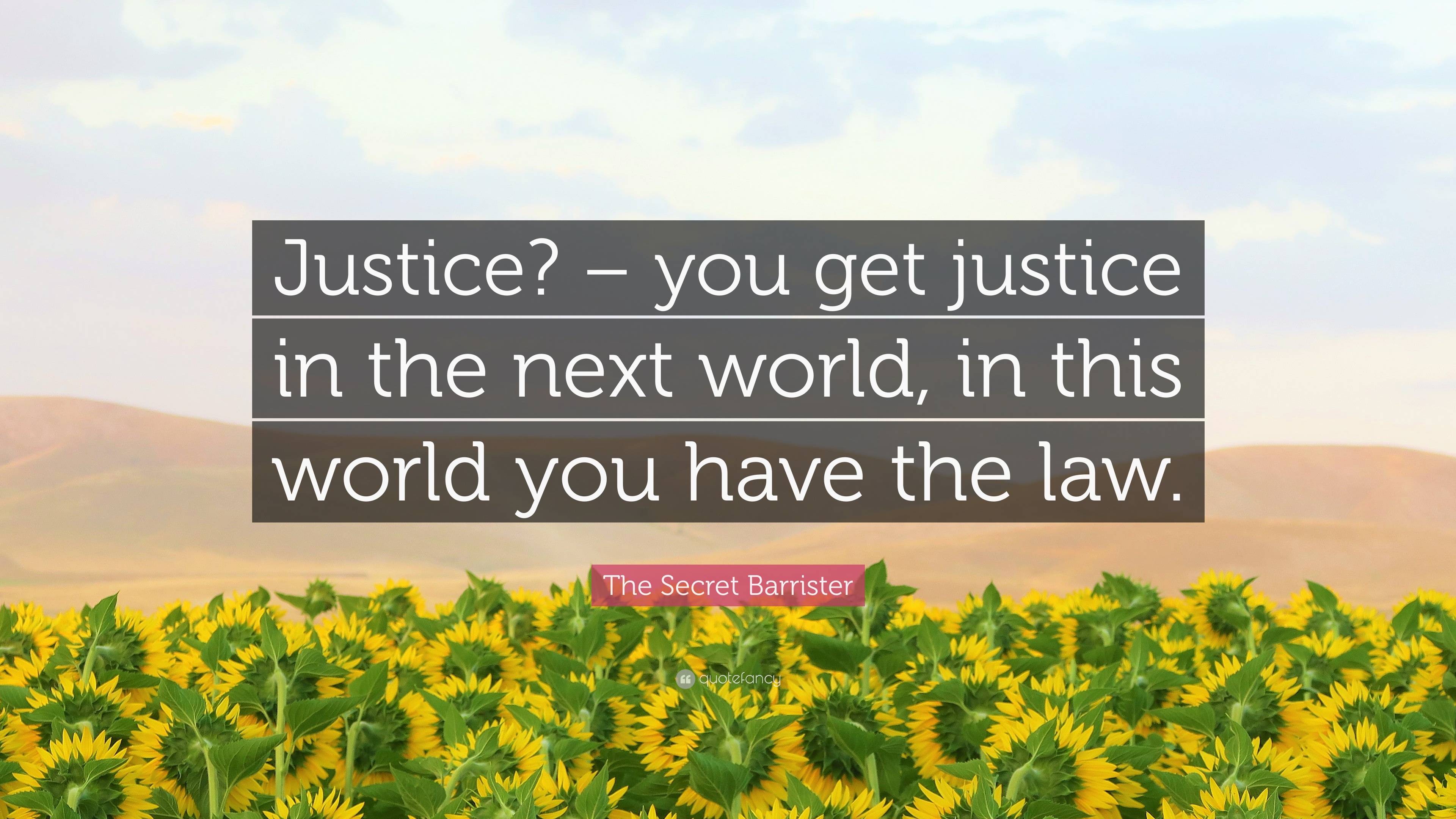 The Secret Barrister Quote: “Justice? – you get justice in the next ...