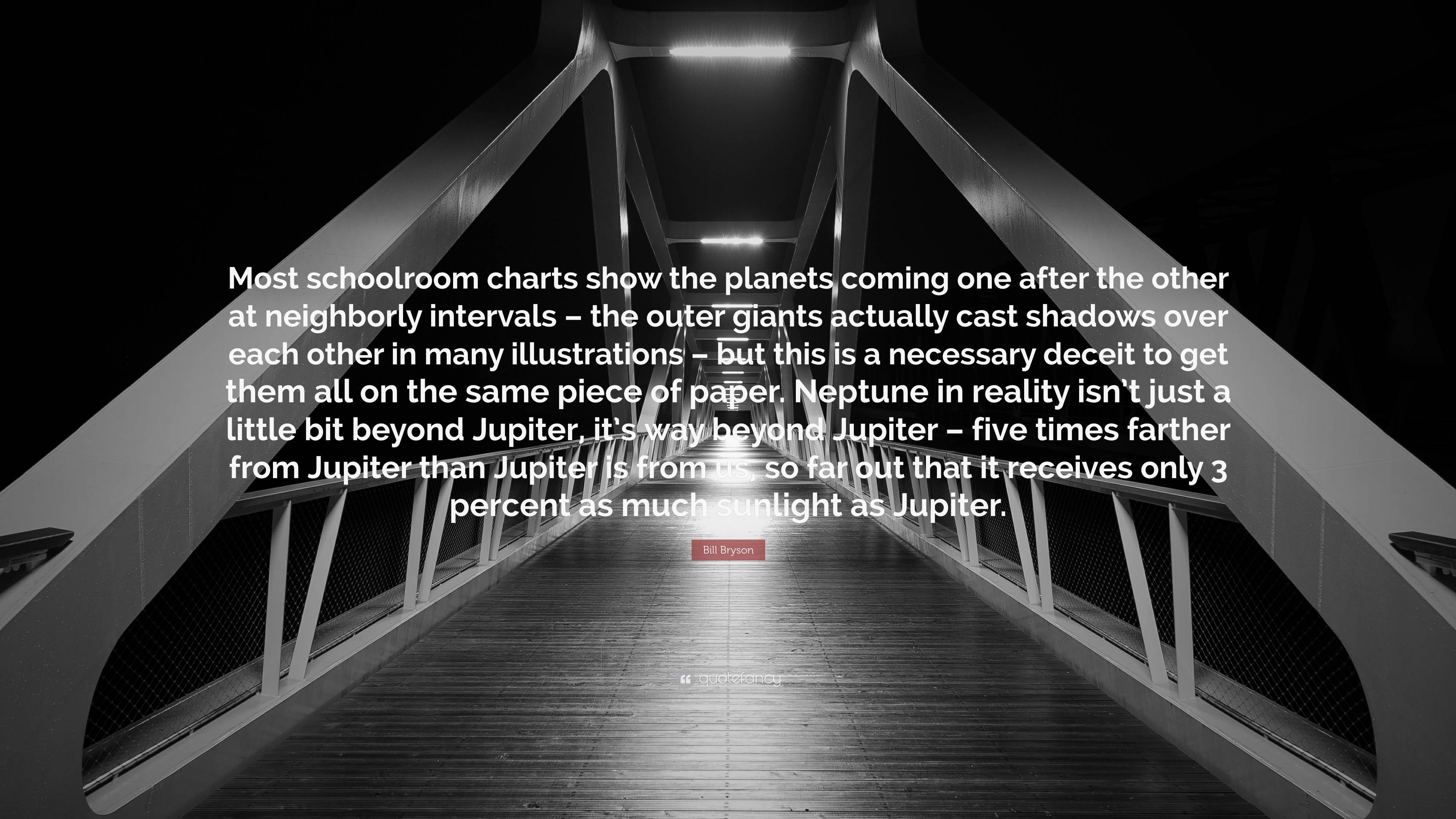 Bill Bryson Quote: “Most schoolroom charts show the planets coming one ...