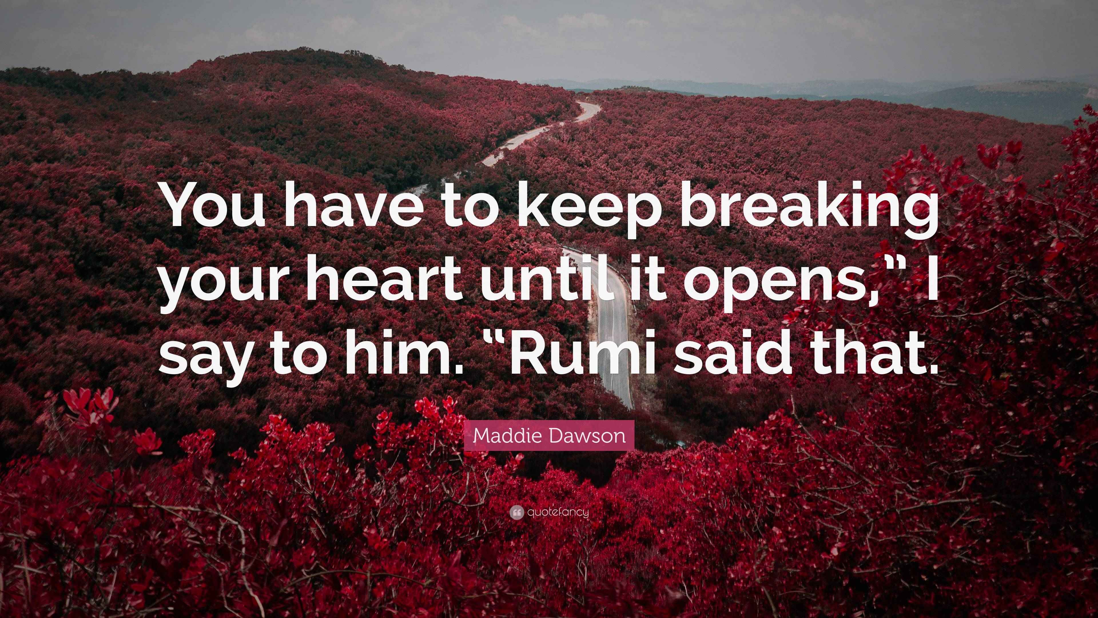 Maddie Dawson Quote “You have to keep breaking your heart until it