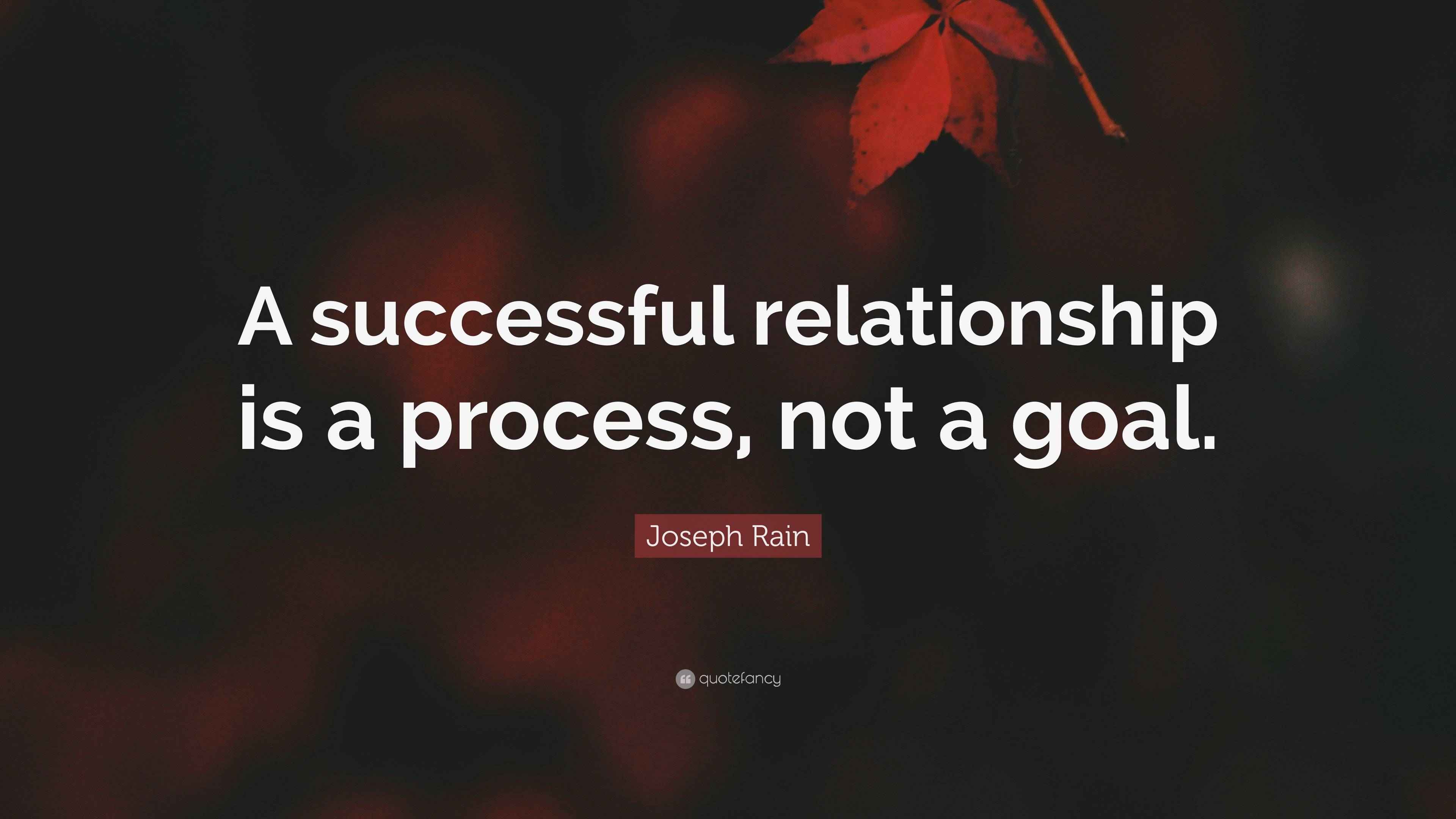 Joseph Rain Quote “A successful relationship is a process, not a goal.”