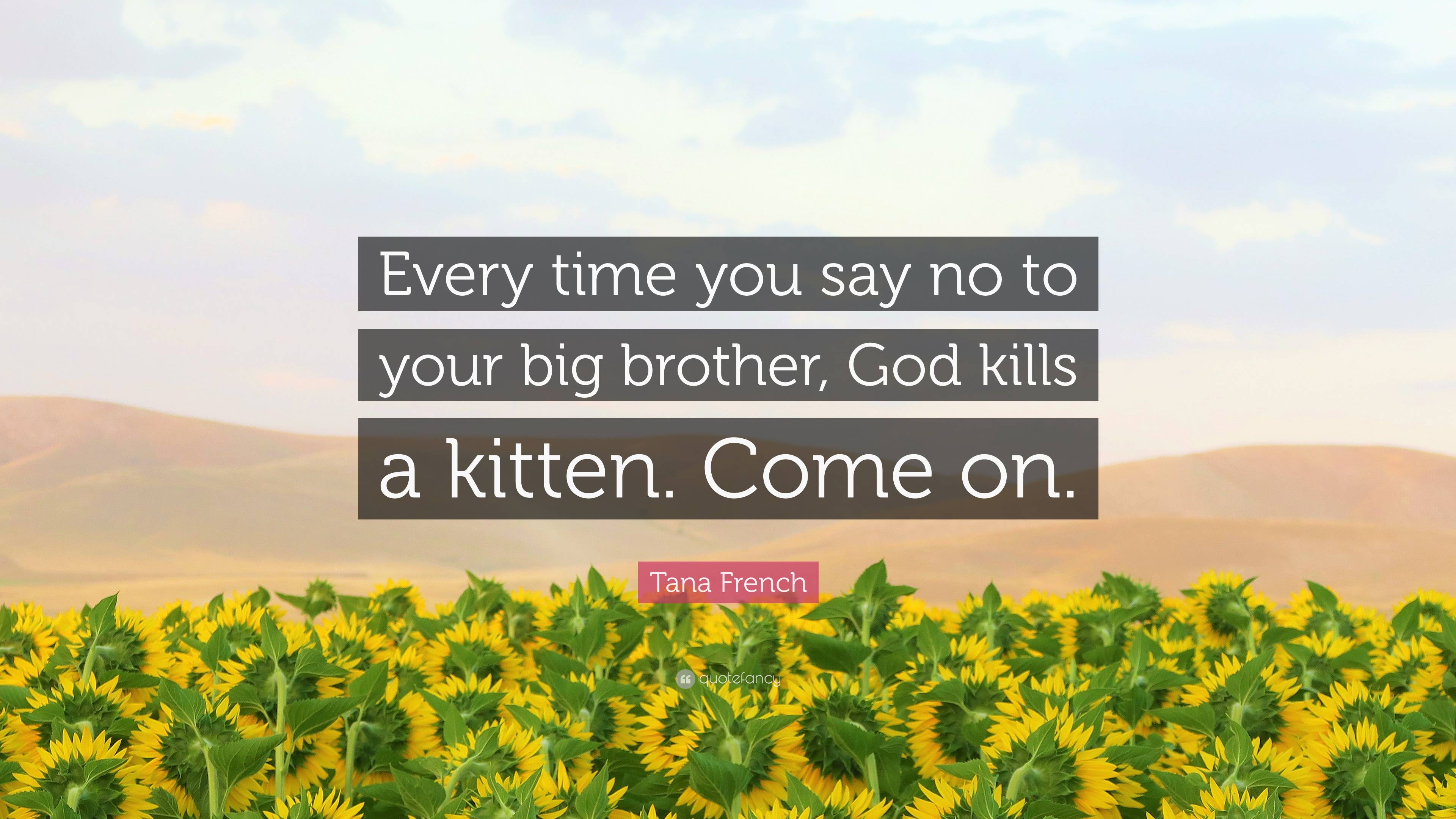 Tana French Quote: “every Time You Say No To Your Big Brother, God 